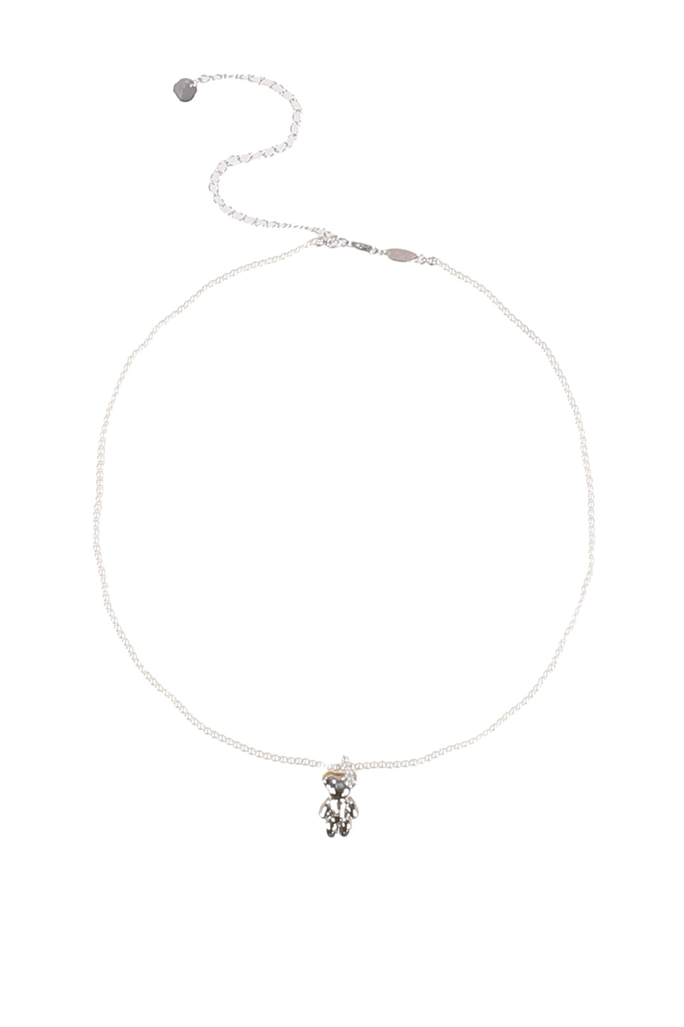 MINI FLOCKED BEAR PEARL NECKLACE / PNK