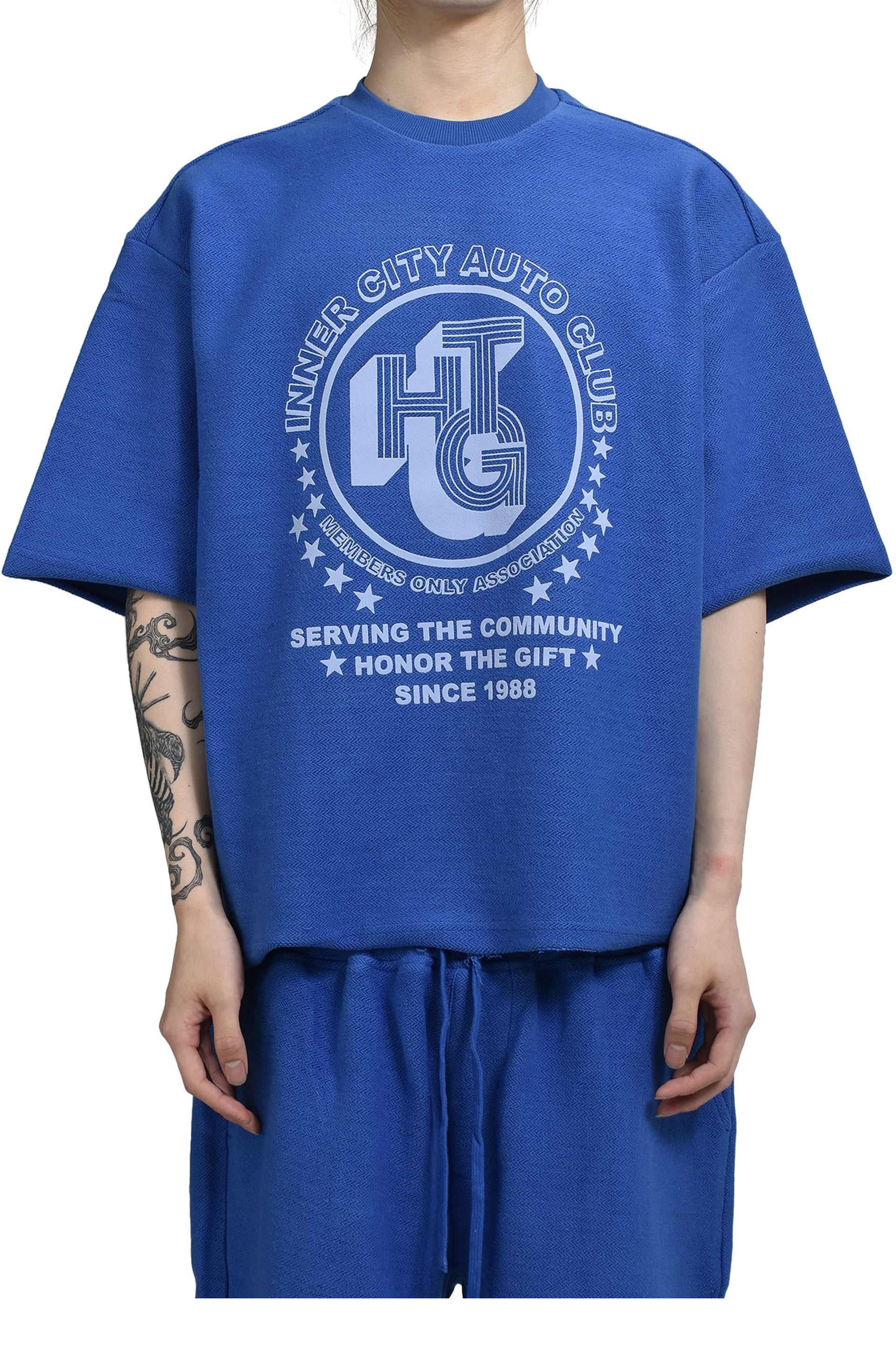 ASSOCIATION HERRINGBONE CREW / BLU