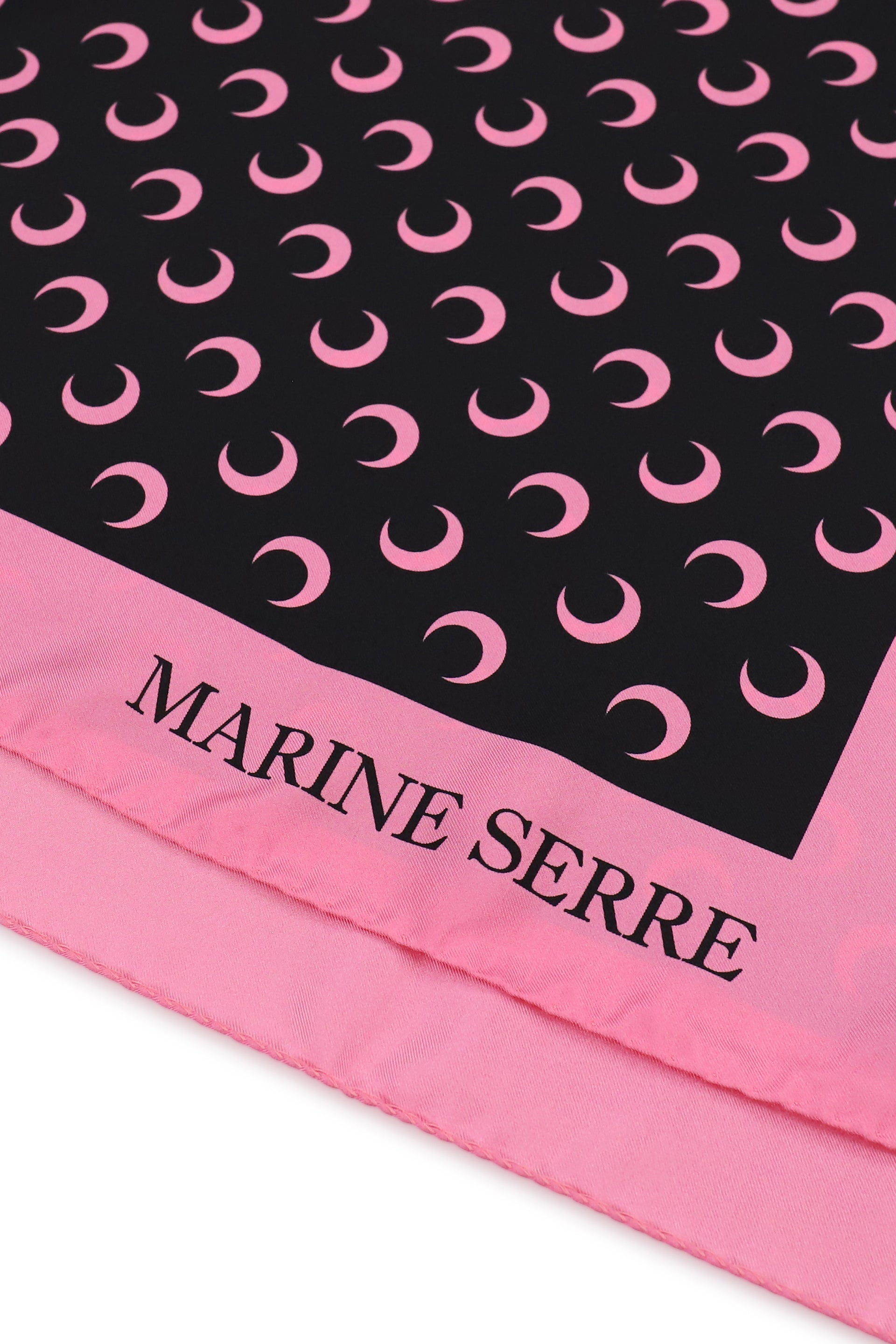 MOON SILK SCARF / BLACK/PNK