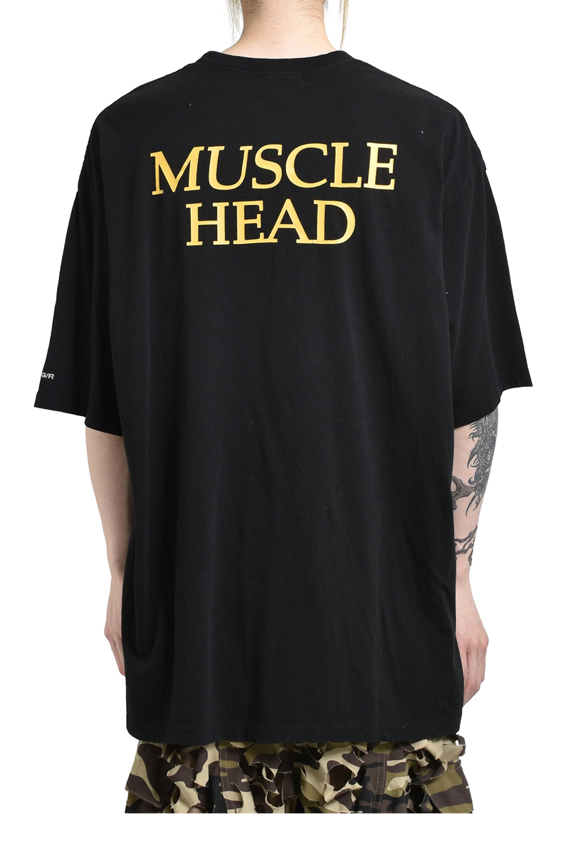 PROJECT G/R MIXED PRINTED VINTAGE T-SHIRT / WASHED BLK