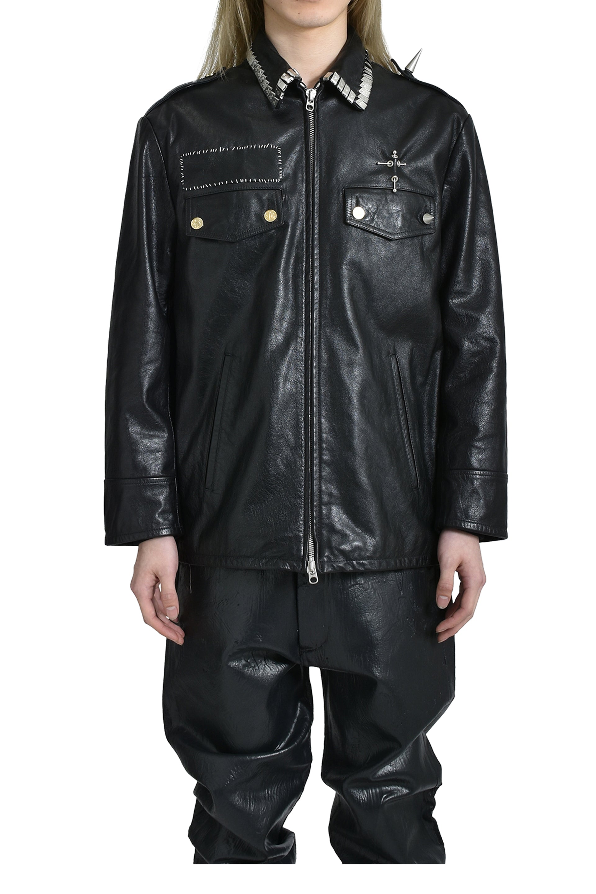 Marking Distance PIERCED POLICE JACKET / BLK