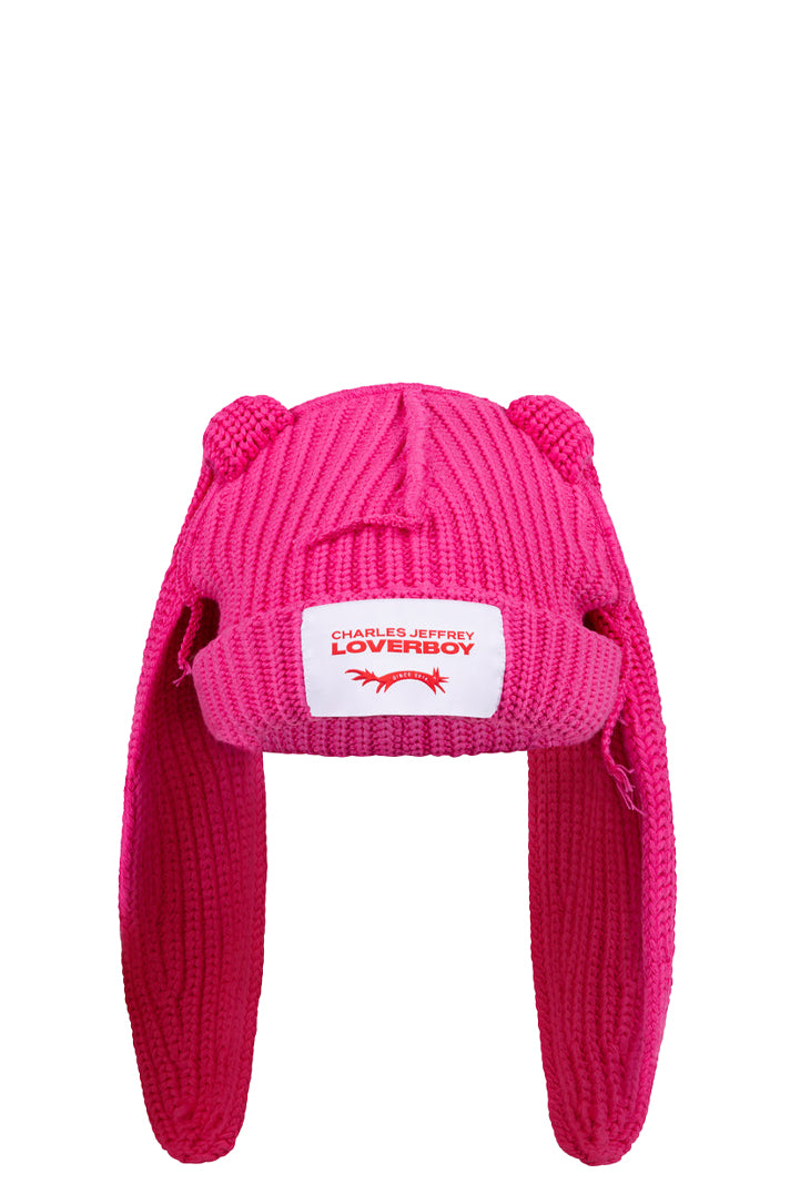 Charles Jeffrey Loverboy FW25 Chunky Rabbit Beanie / Pink - Nubian
