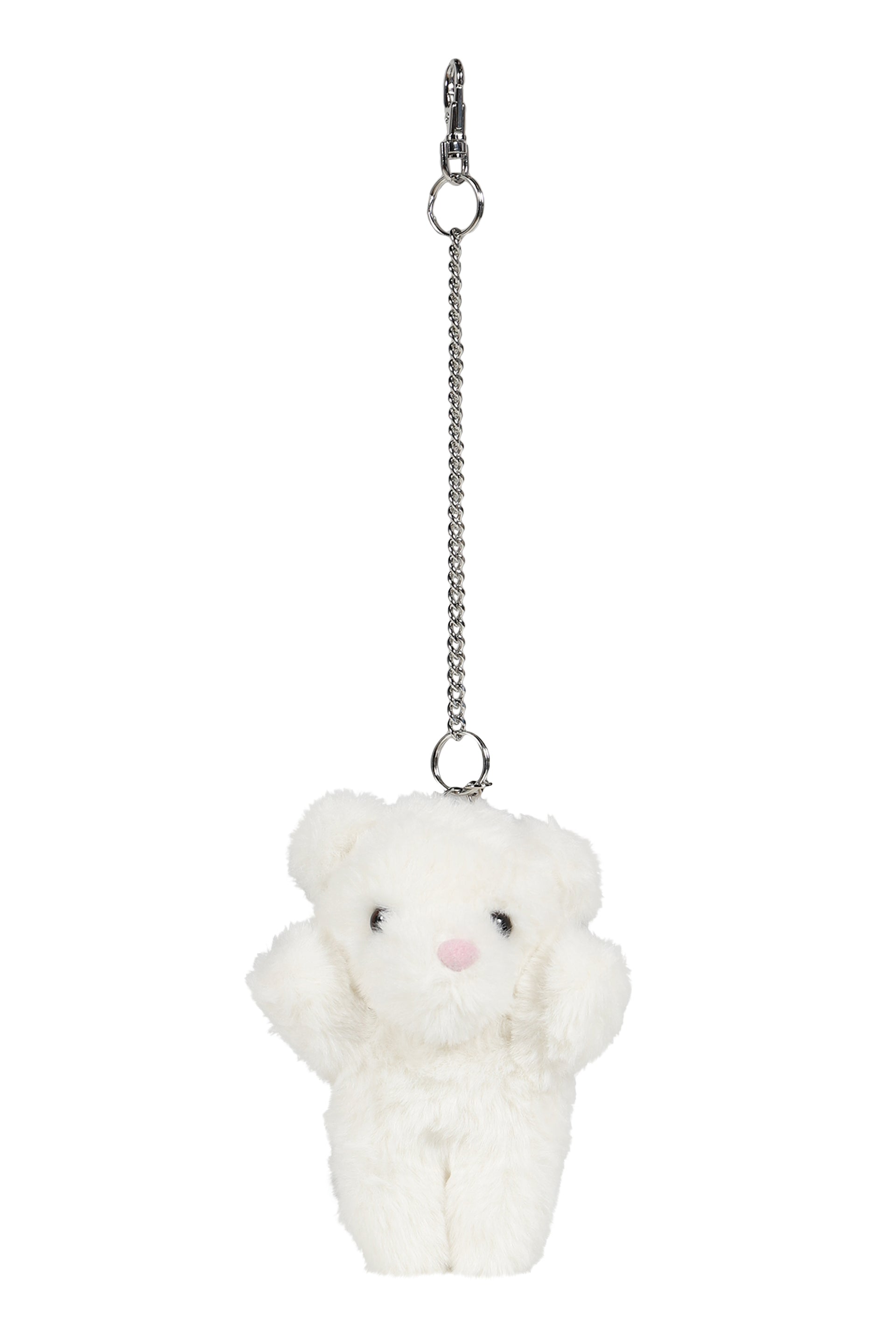 TEDDY BEAR KEYCHAIN WOVEN / WHT