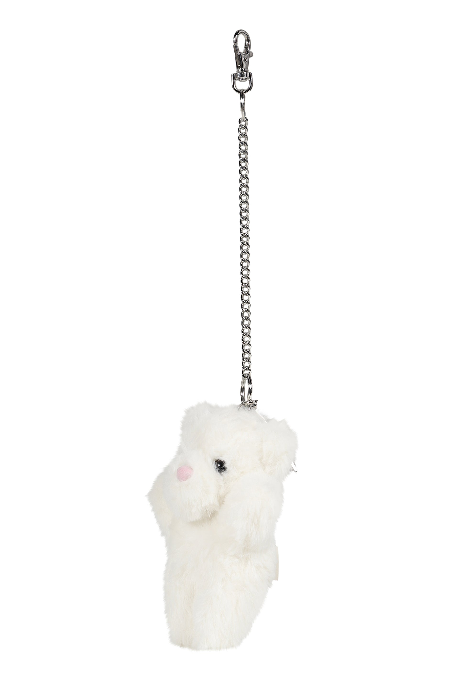 TEDDY BEAR KEYCHAIN WOVEN / WHT