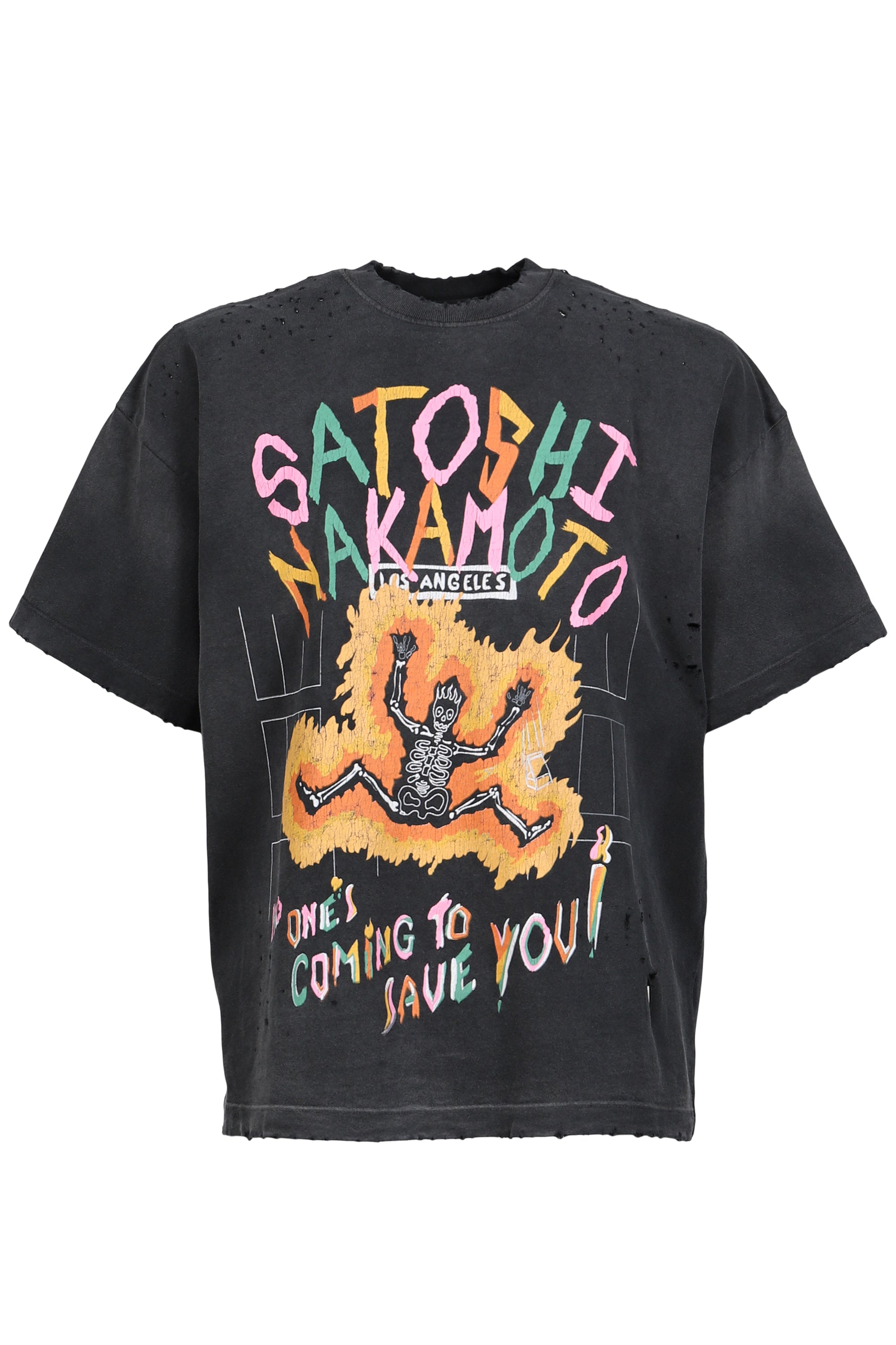 SATOSHI NAKAMOTO SATOSHI NAKAMOTO SS26 NO SAVIOUR TEE / BLK - NUBIAN