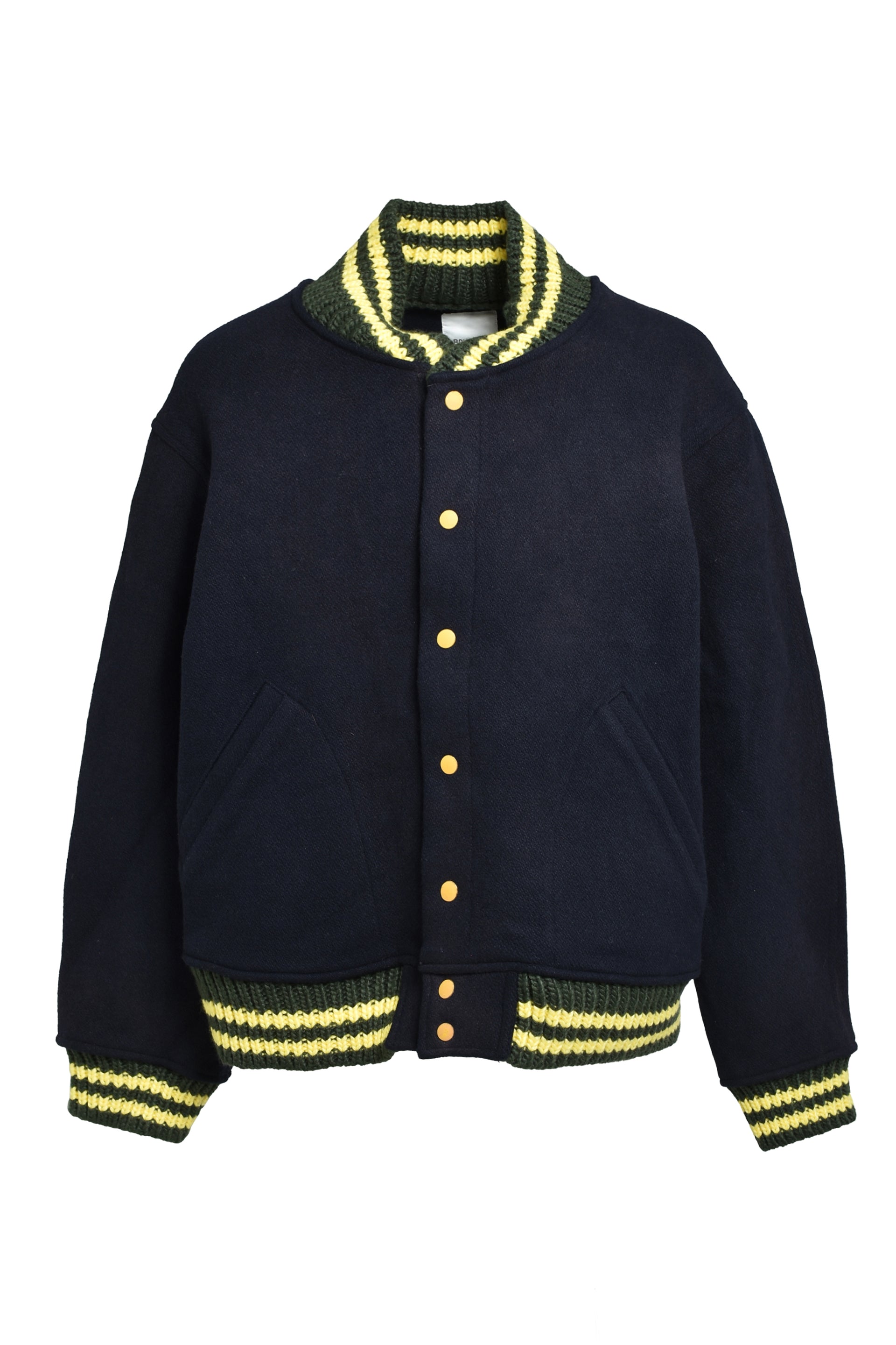 ST. MACLAREN UNIV. VARSITY JACKET AGED / AGED NVY×YEL