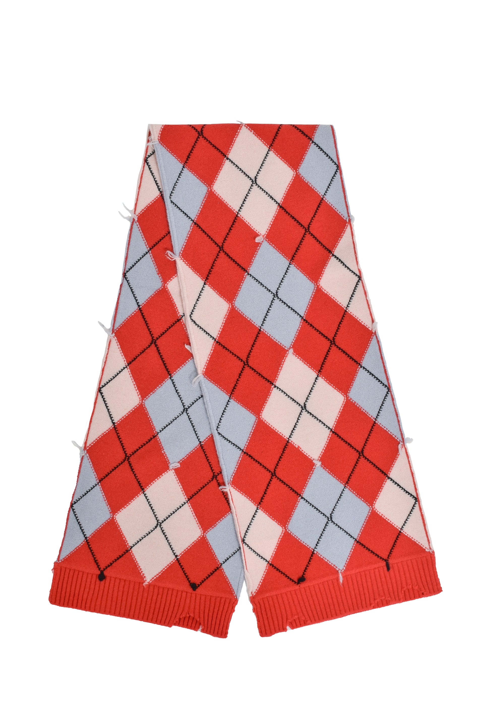 DIAMOND SCRAPPED SCARF / RED