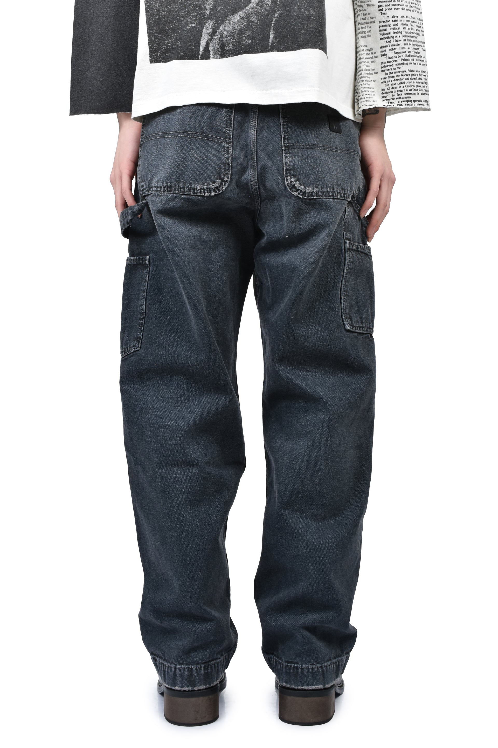 PAINT PANTS / WASHED BLK