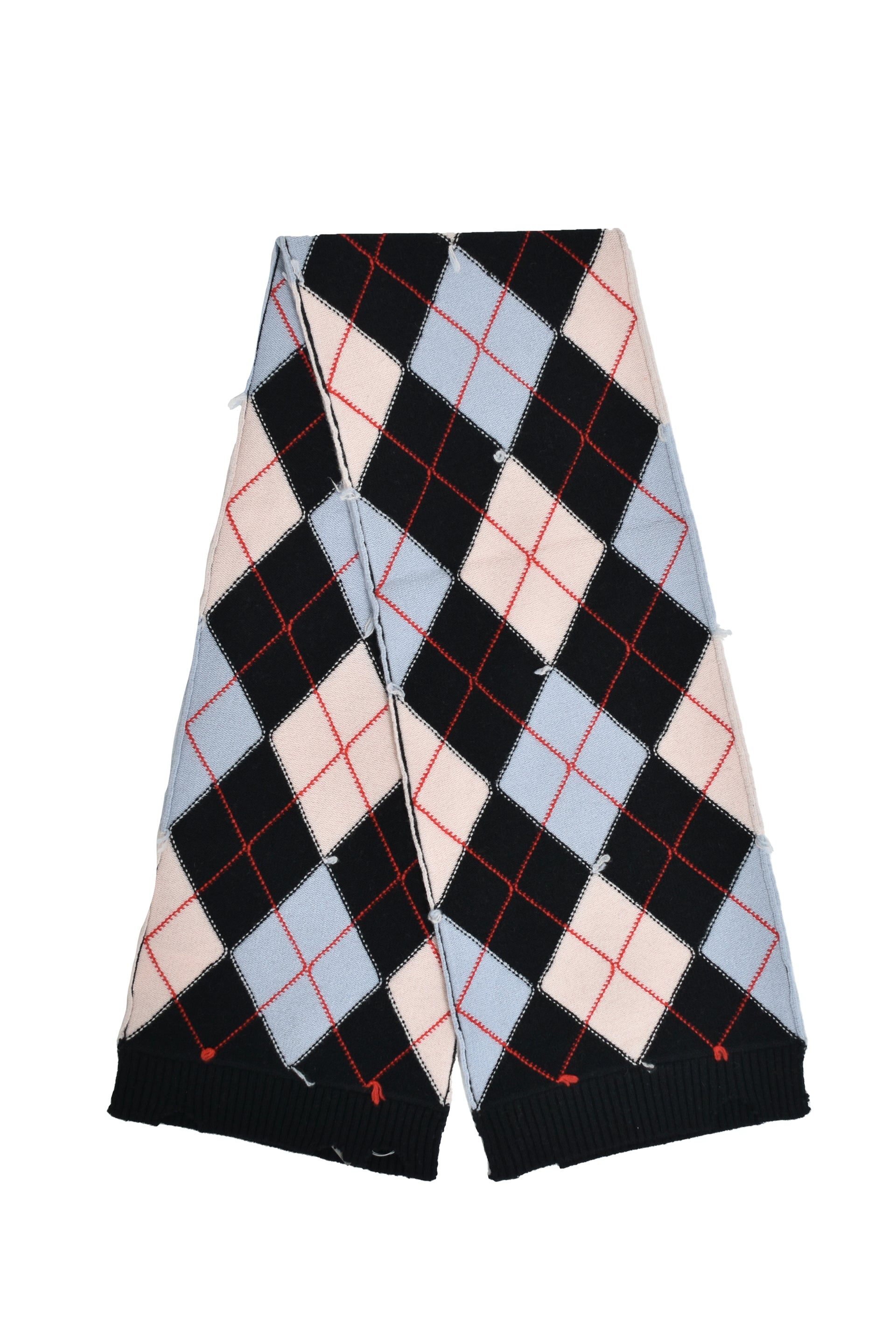 DIAMOND SCRAPPED SCARF / BLK