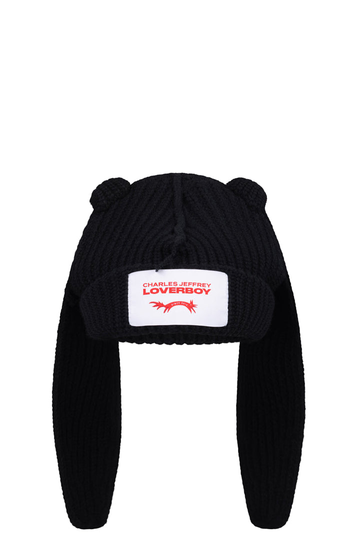 CHUNKY RABBIT BEANIE / BLK