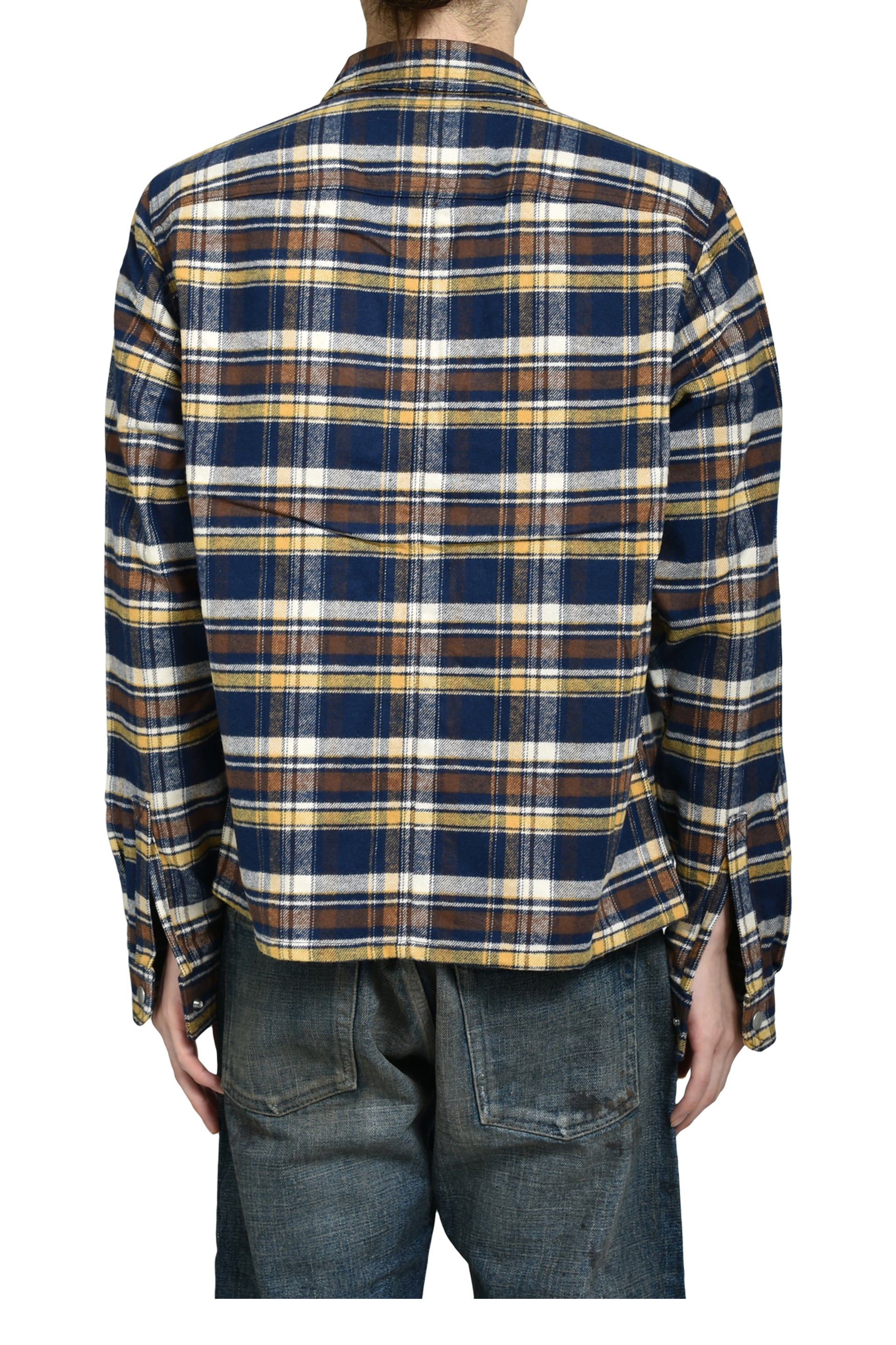 CROPPED OUTERSHIRT / GASOLINE PLAID
