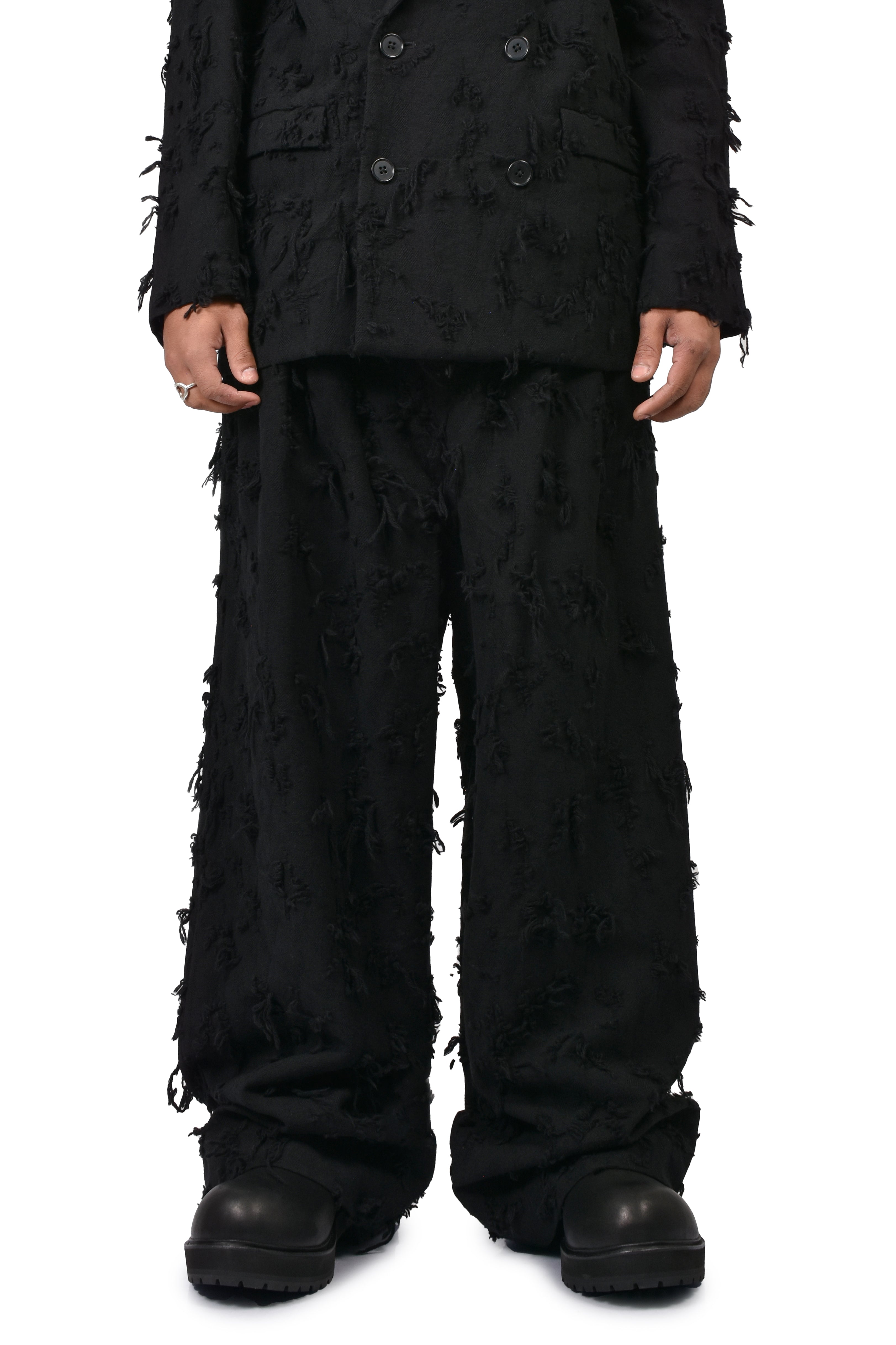 FILTH フィルス FW26 BORO JACQARD SLACKS / BLK - NUBIAN ヌビアン