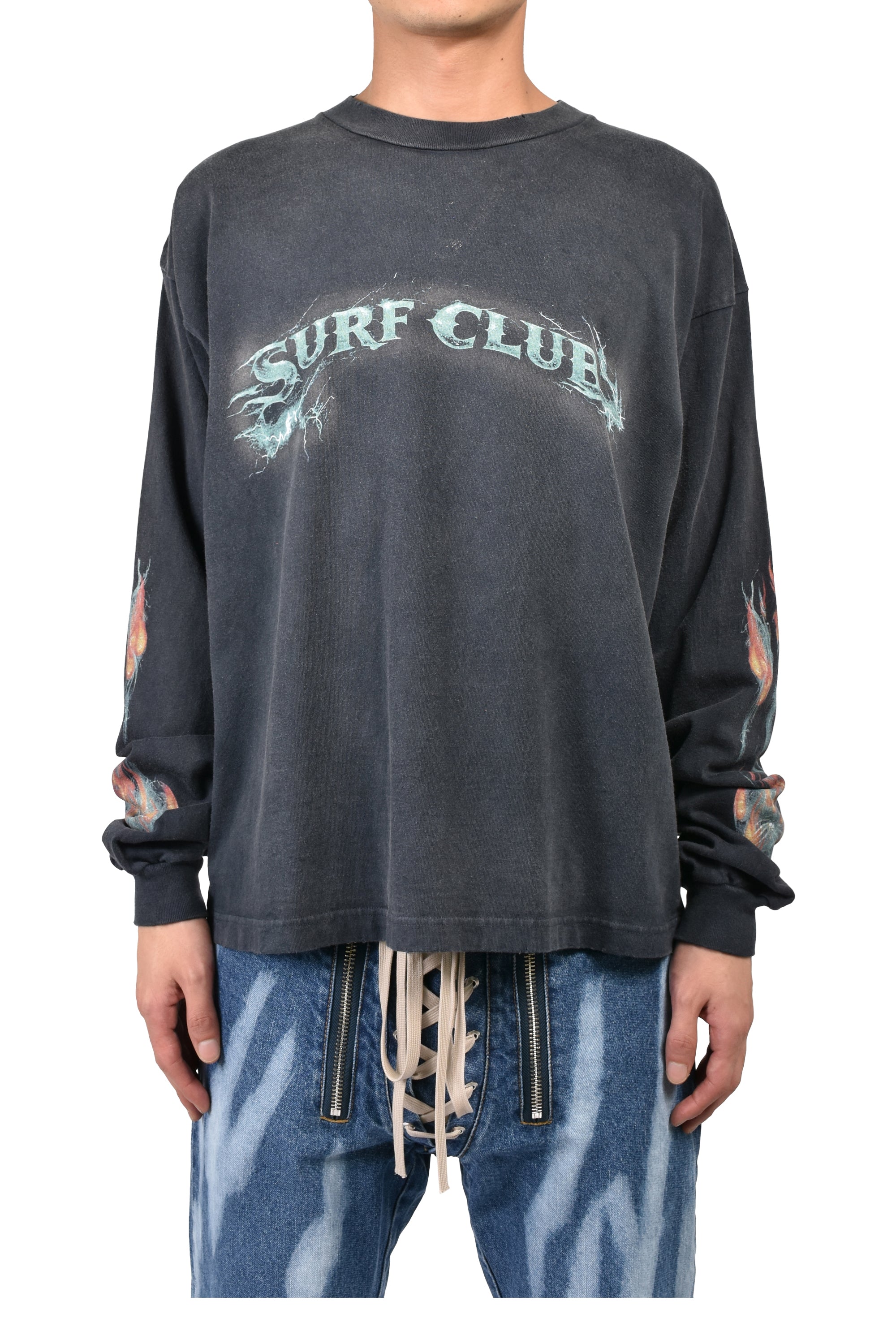 JUN/NAKAYAMA ジュンナカヤマ FW26 SURF CLUB L/S T-SHIRTS / BLK