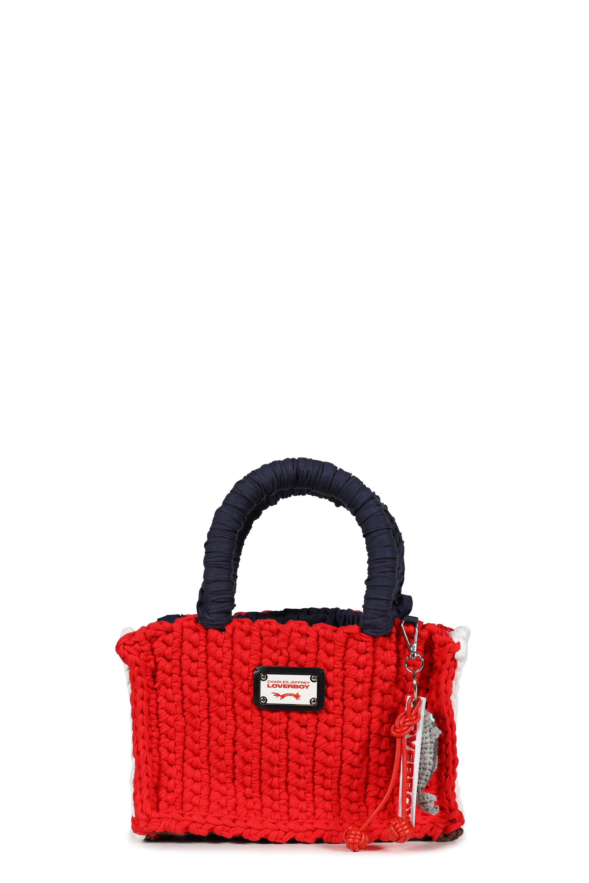 BUCKET BAG WITH FISH CHARM/RED