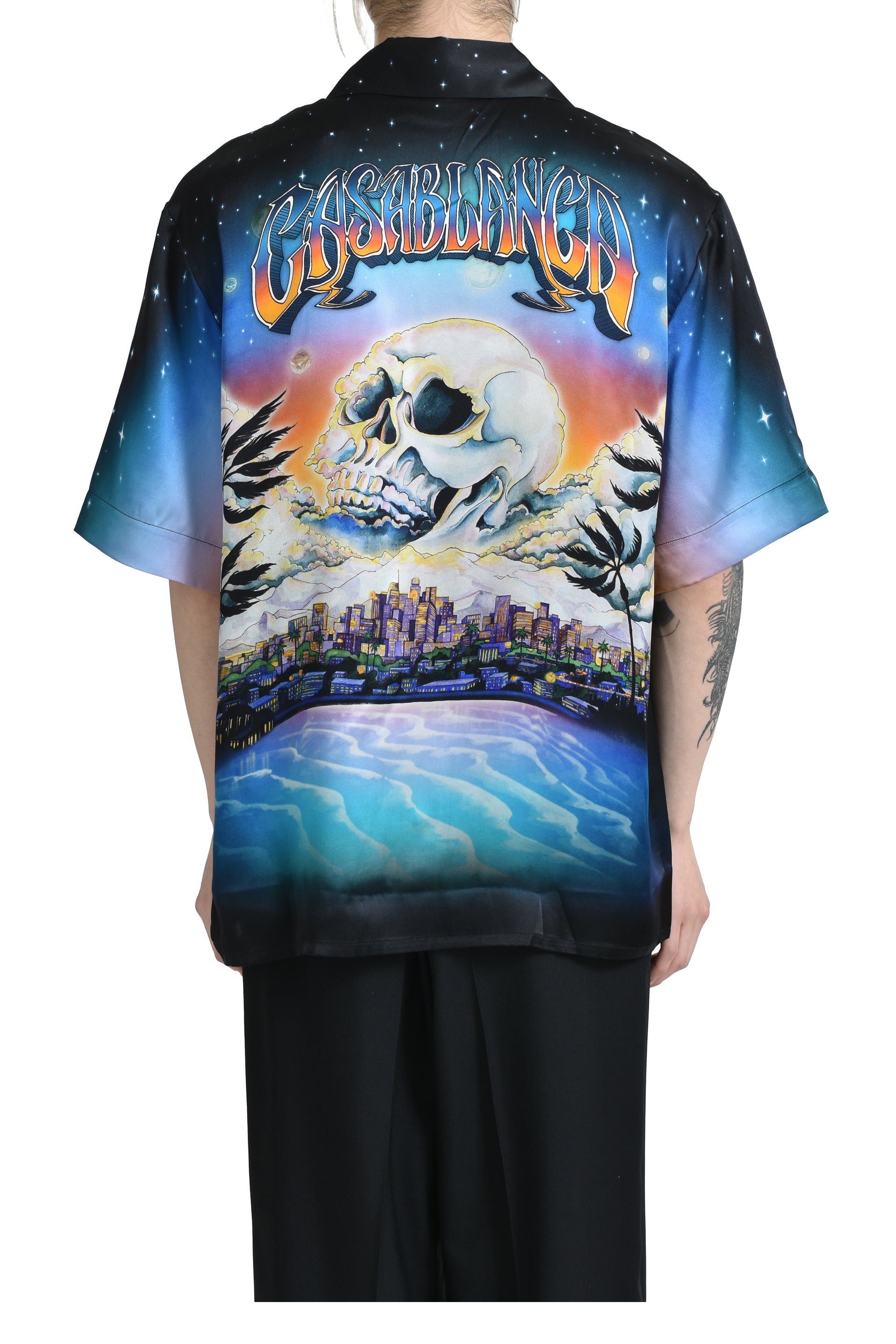 Casablanca SHORT SLEEVE CUBAN COLLAR SHIRT / BLK