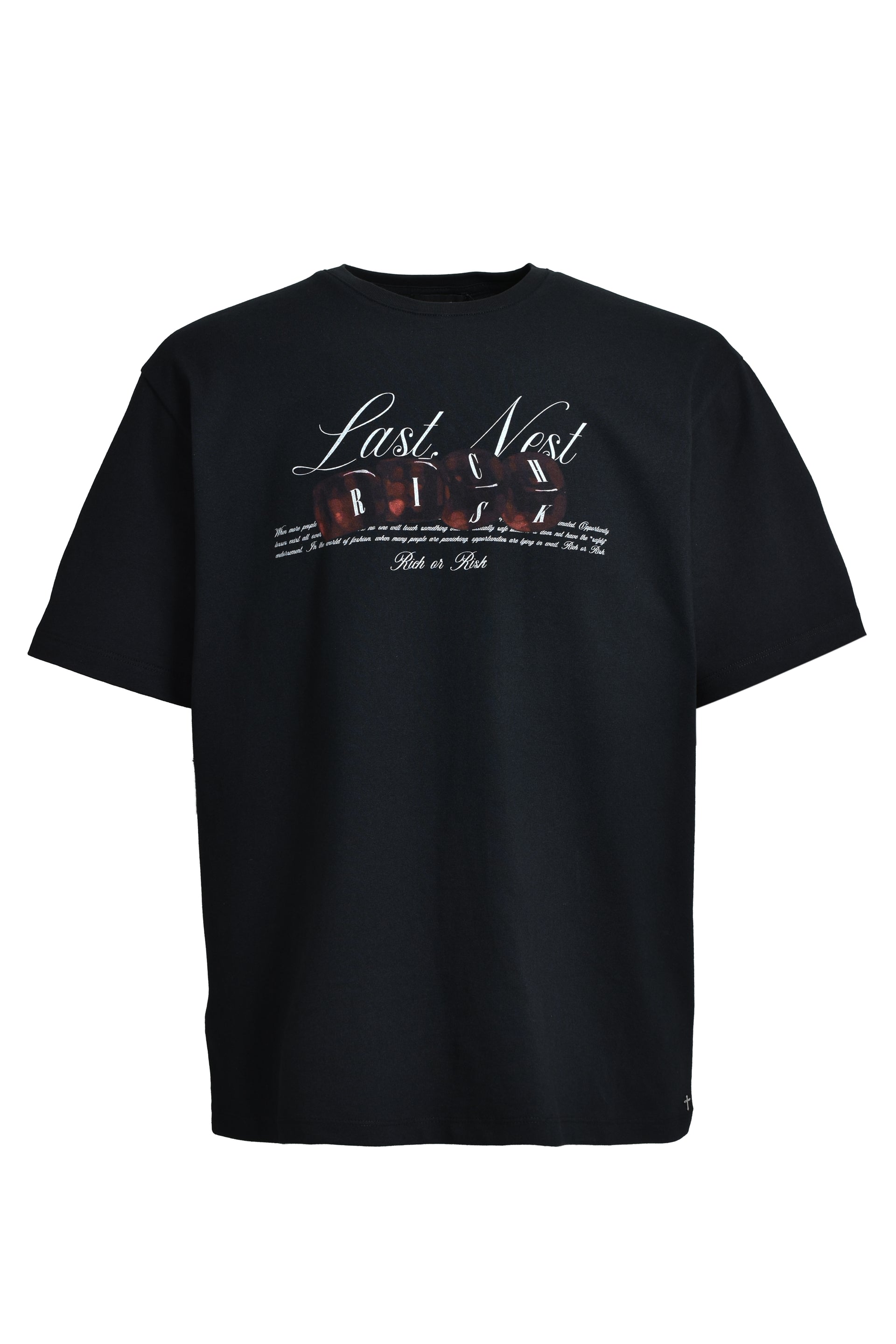 LAST NEST RICH OR RISK T-SHIRTS / BLK