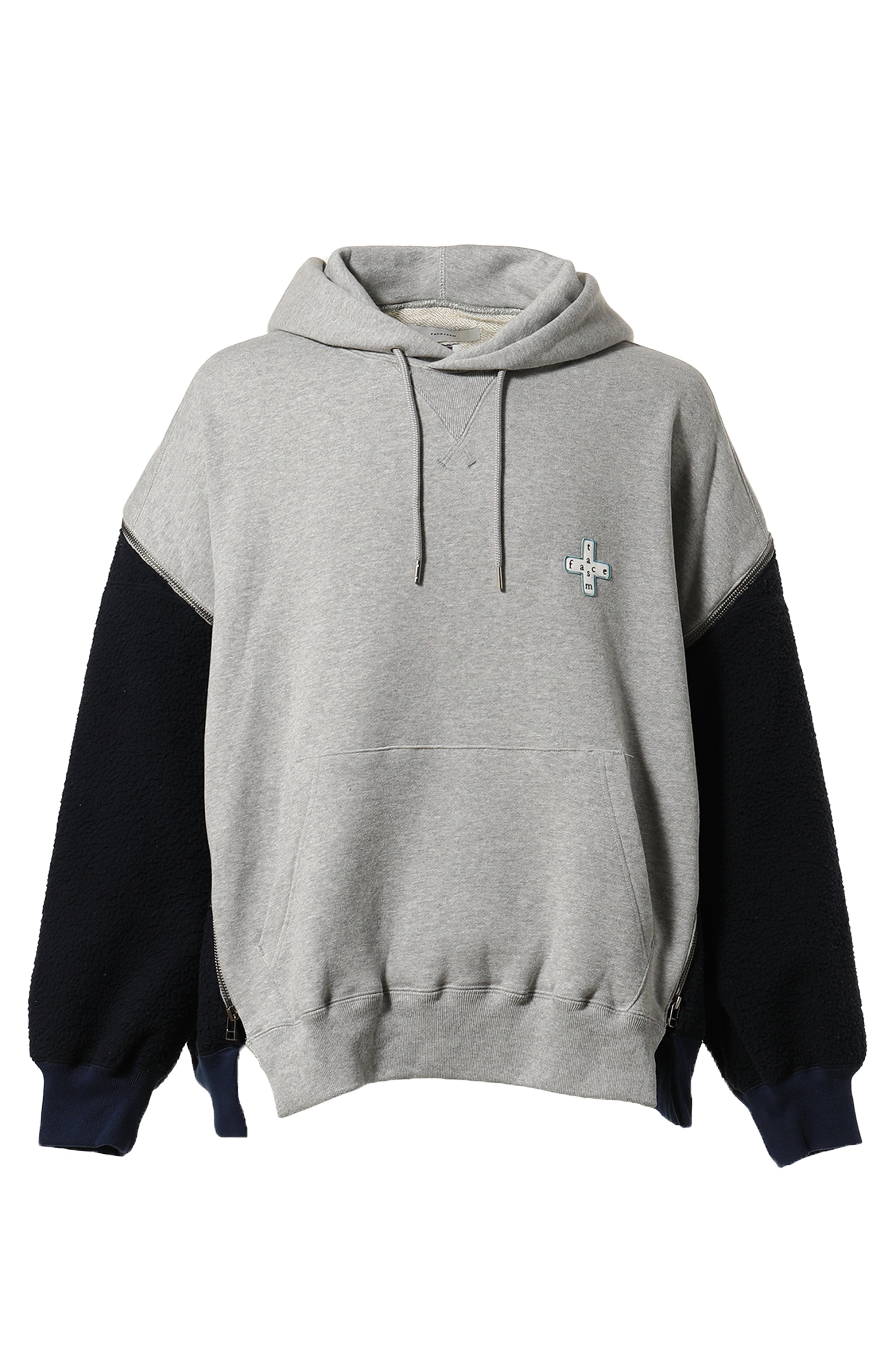 FACETASM FW23 FLEECE ZIPPER HOODIE / GRY NVY -NUBIAN