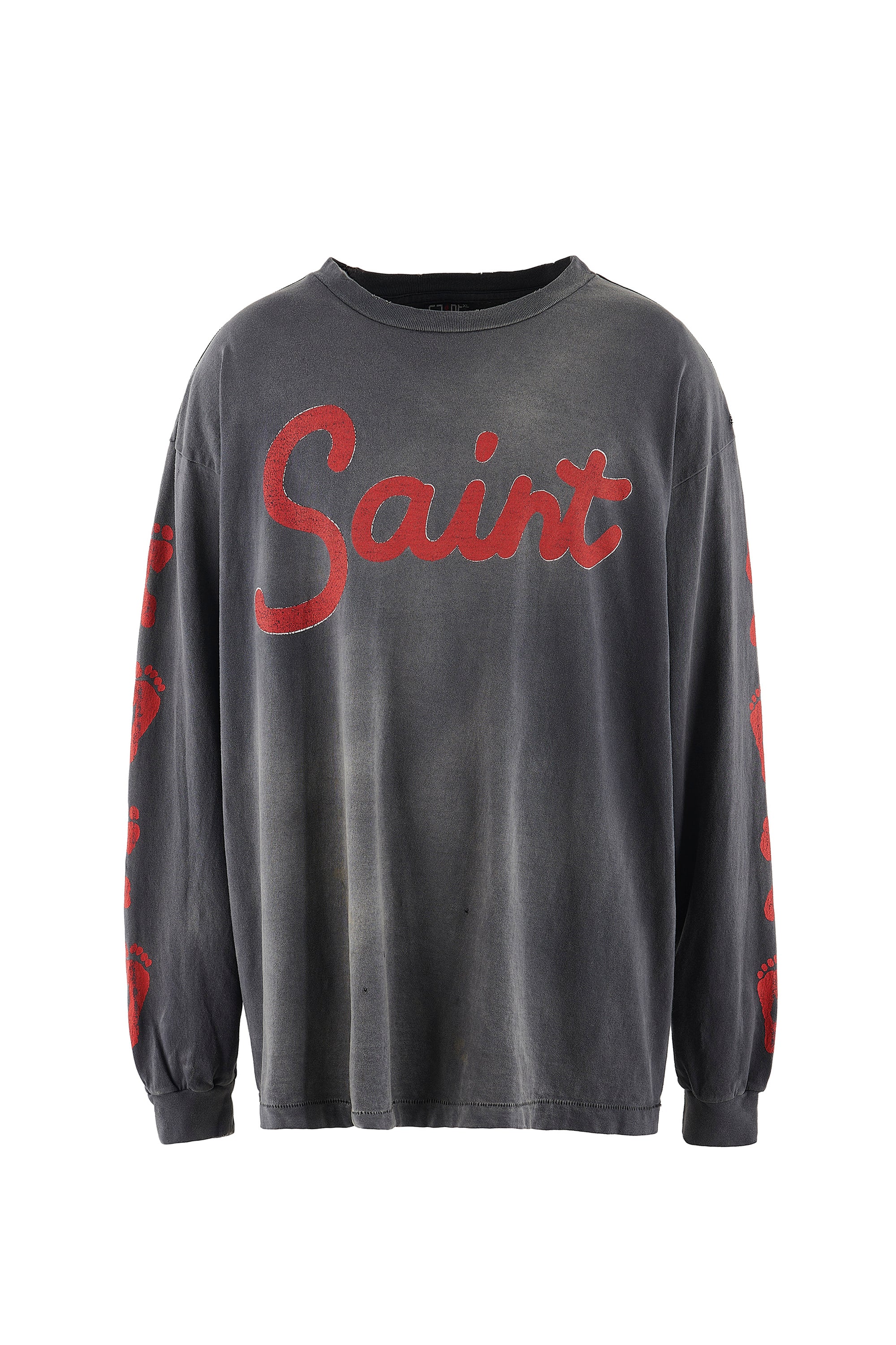 SAINT Mxxxxxx セントマイケルFW23 LS TEE/FOOT PRINT / BLK