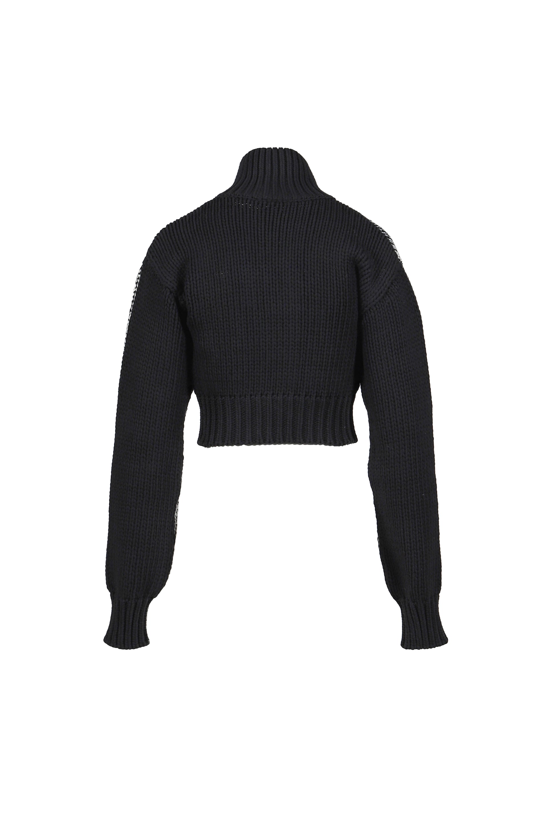 ZIPPER CARDIGAN KNIT / BLK