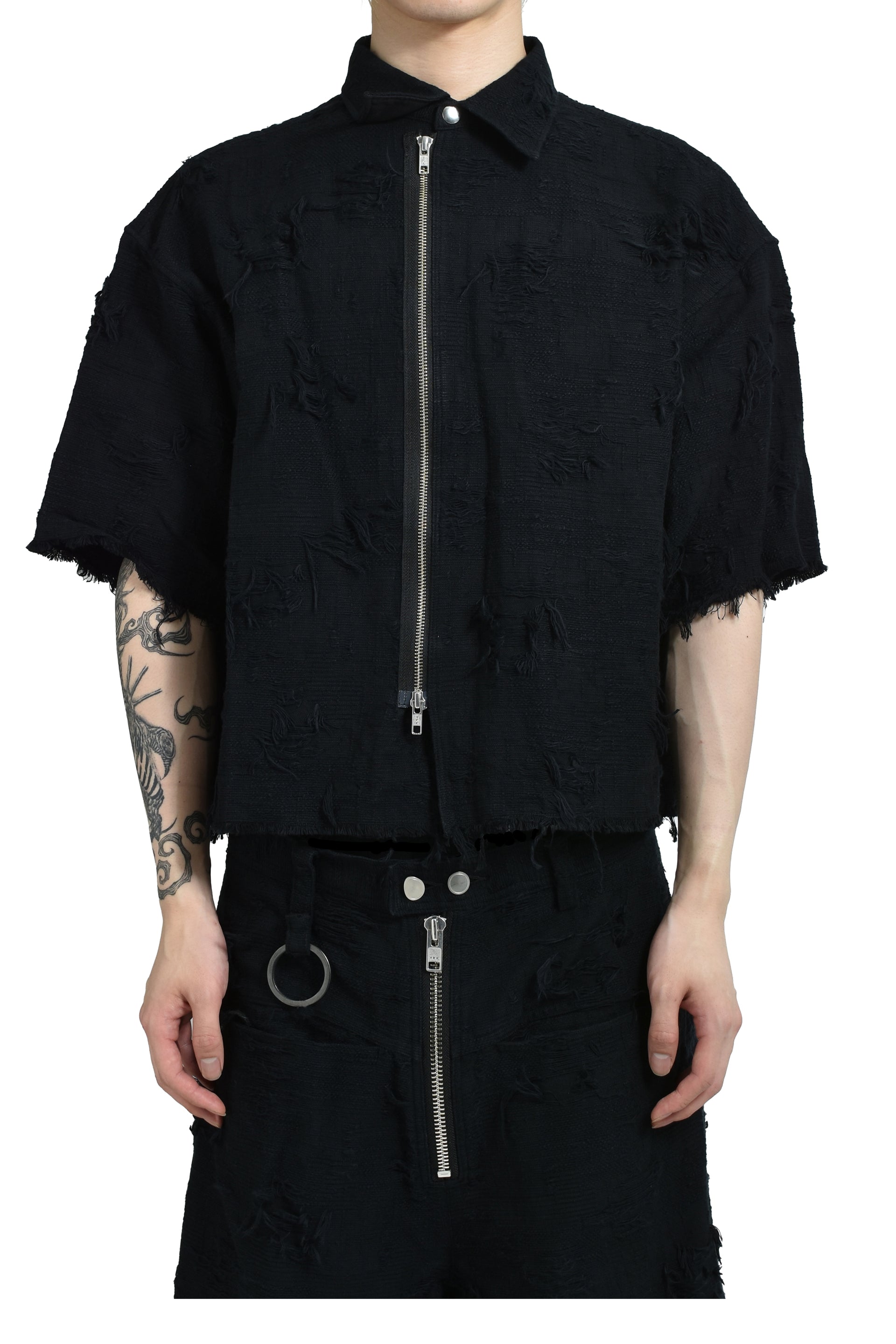 OVERSIZED BORO JACQUARD SHIRTS (feat.MINUS) / BLK
