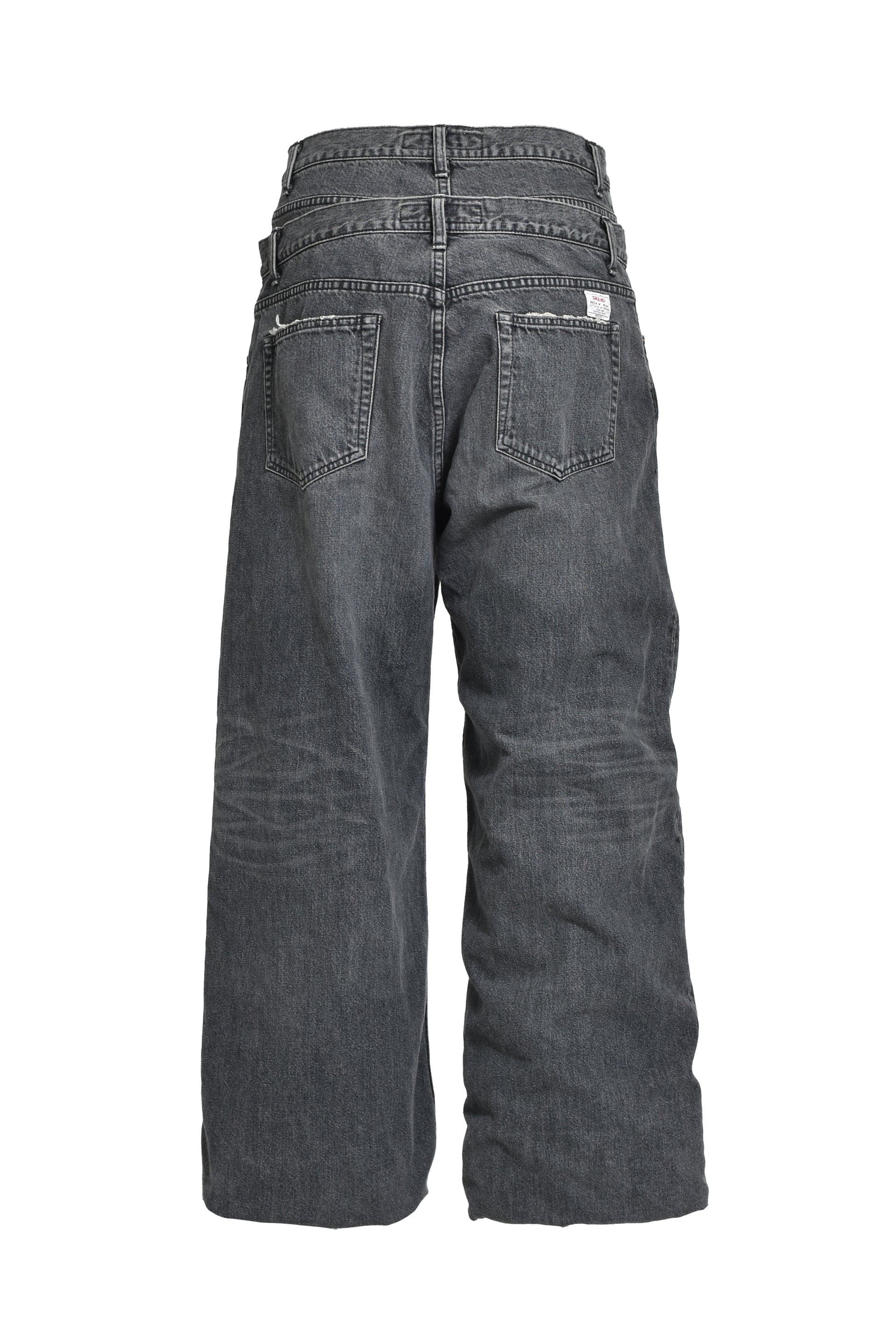 DAIRIKU DOCKING WIDE&STRAIGHT DENIM PANTS / BLK