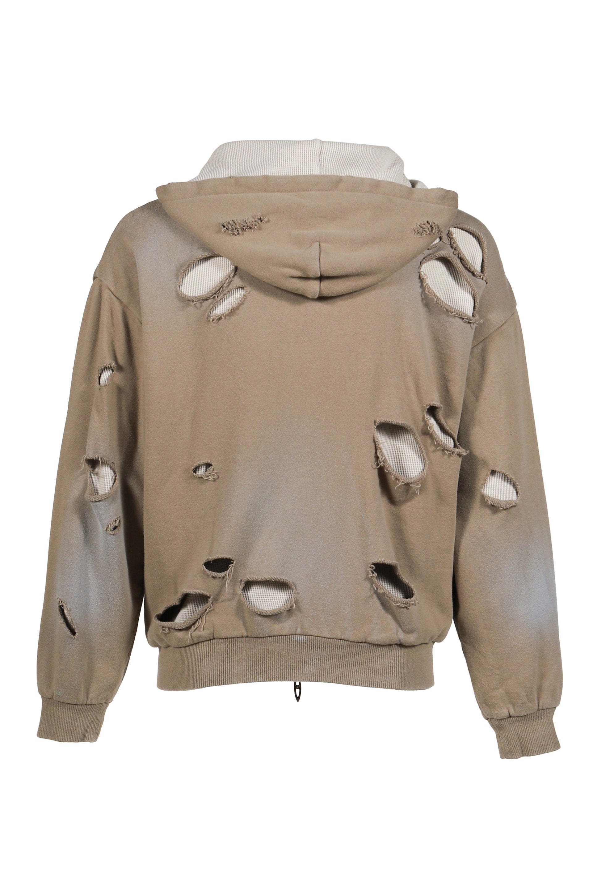 THERMAL LAYERED ZIP HOODIE / DUST