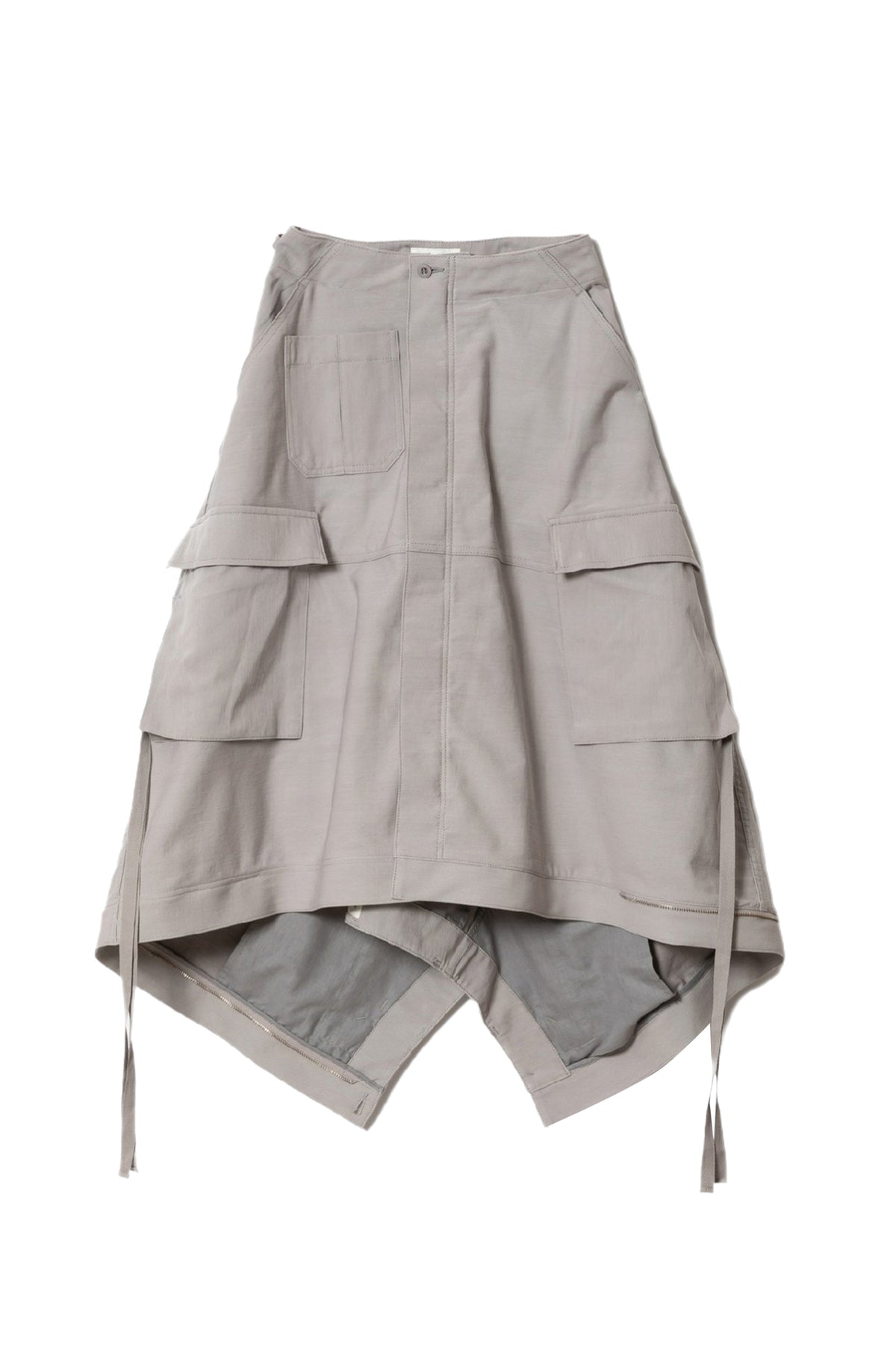 DOUBLE-END CHINO CLOTH CARGO SKIRT / GRY