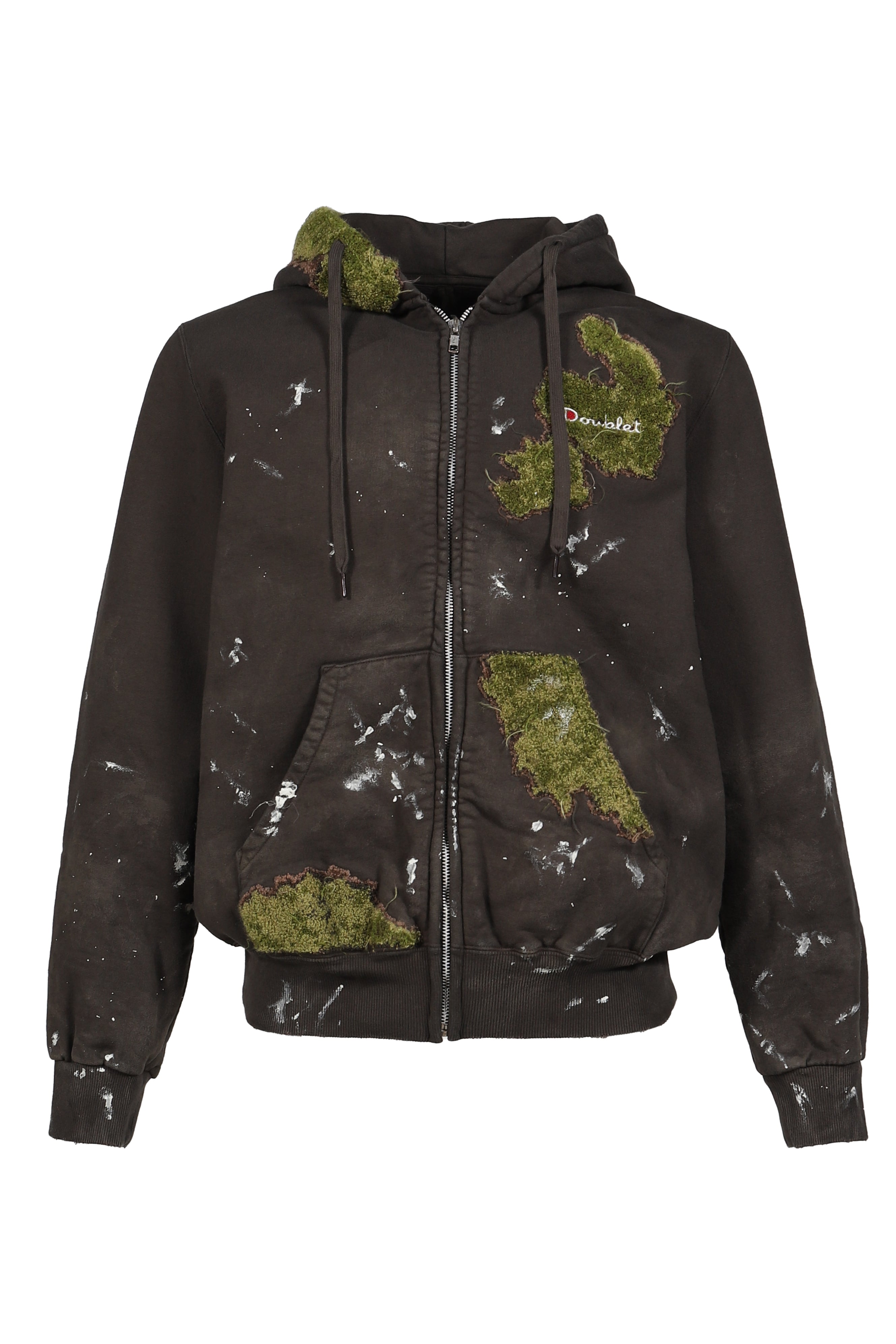doublet SS26 MOSS-GROWN EMBROIDERY HOODIE / BRW - NUBIAN