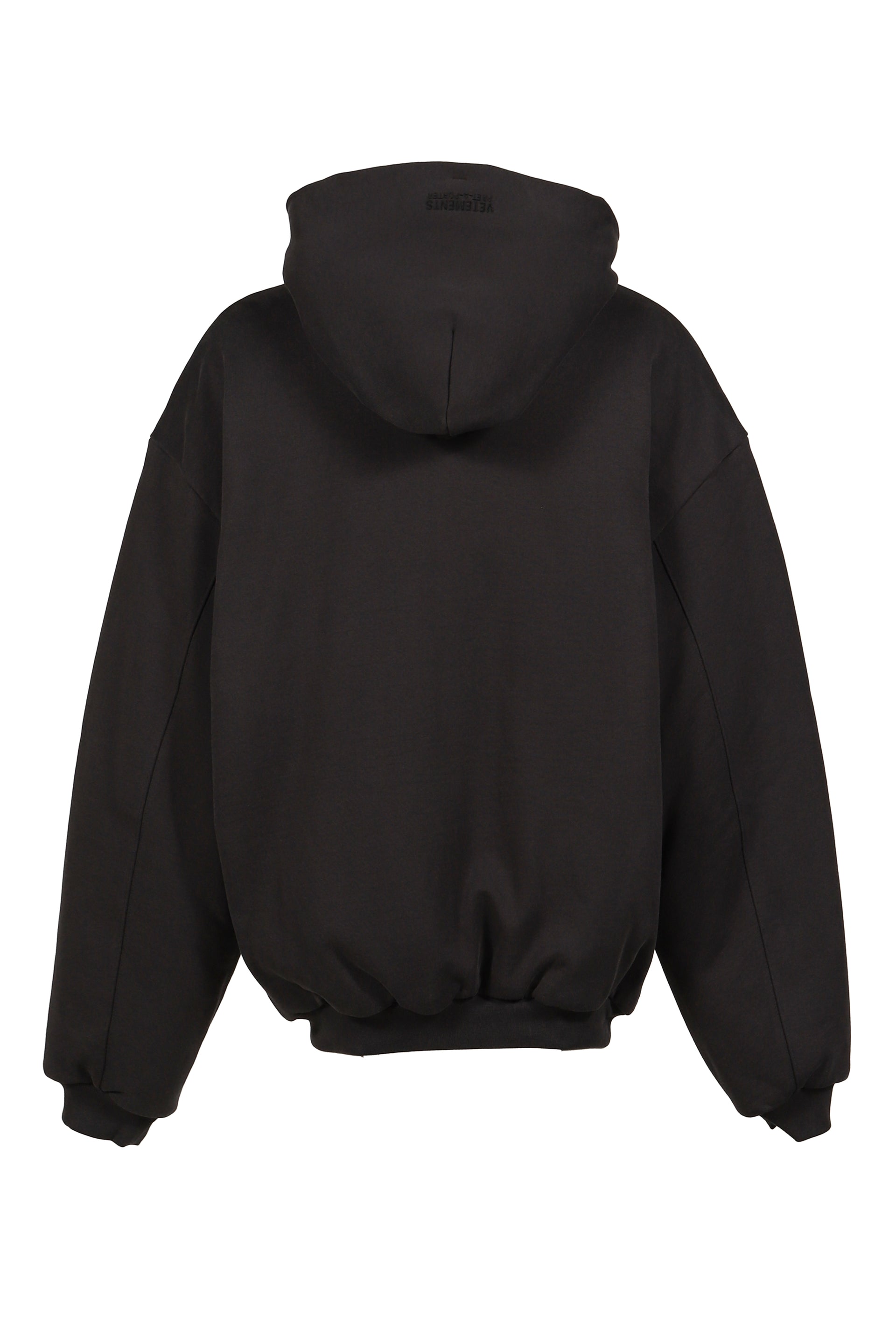 PUFFED OVERSIZED ZIP-UP HOODIE / WASHED BLK