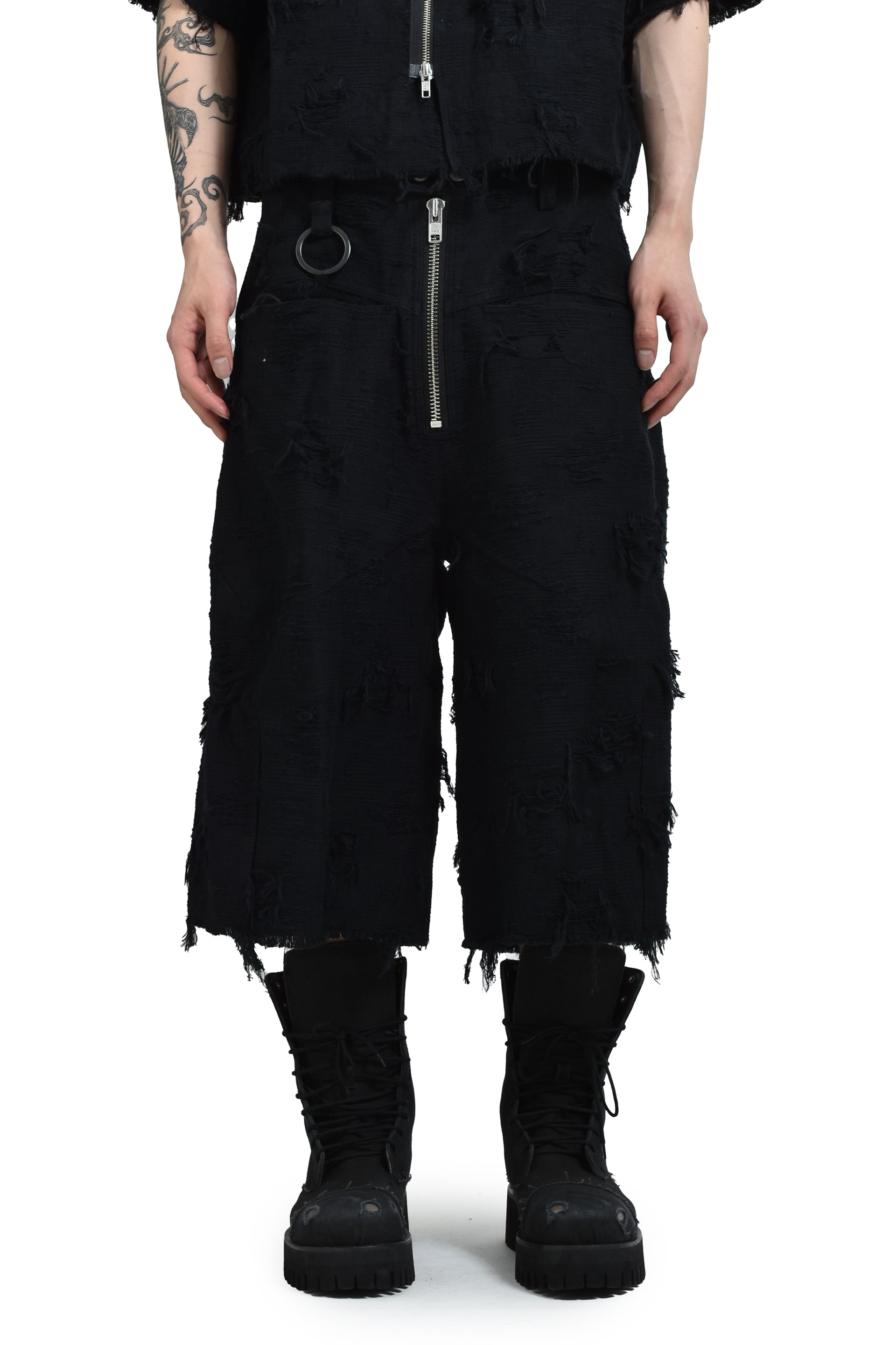 BORO JACQUARD BAGGY SHORTS (feat.MINUS) / BLK