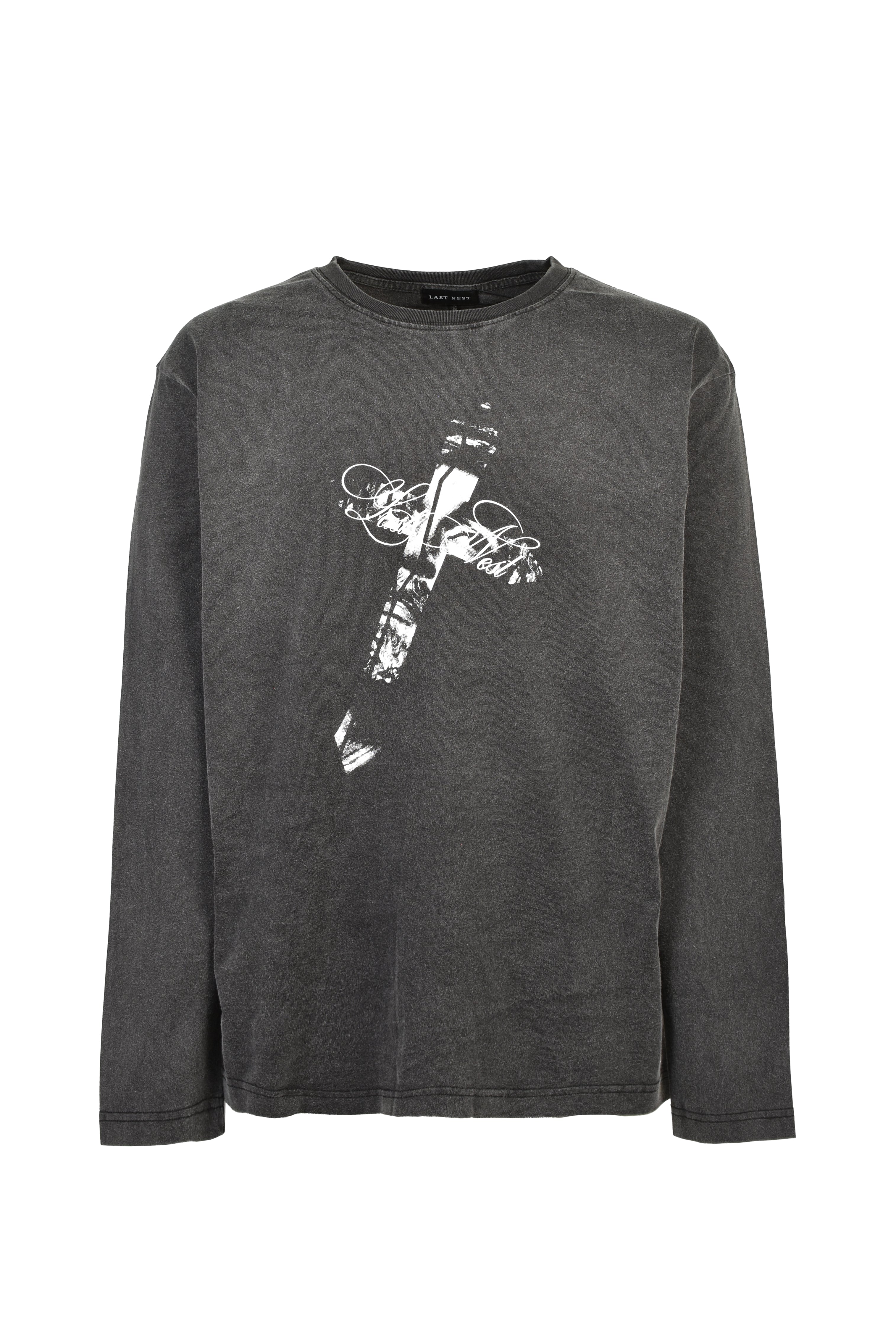 LAST NEST ラストネスト FW26 JESUS CROSS WASHED L/S T-SHIRT