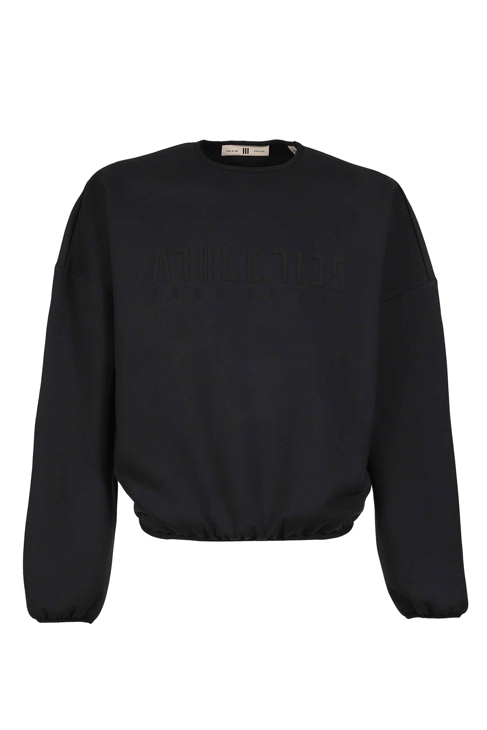 SUEDE FLEECE CREWNECK / BLK