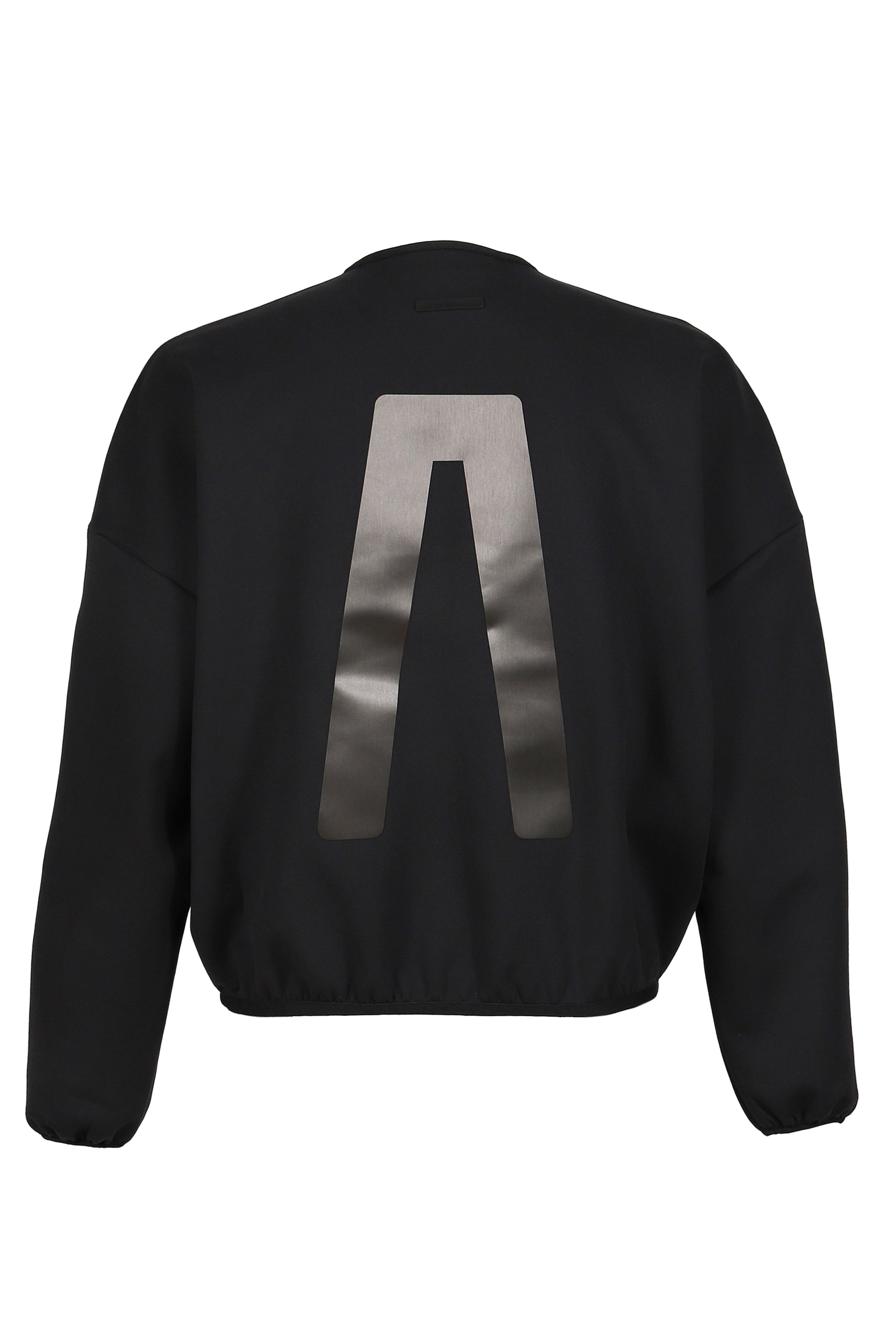 SUEDE FLEECE CREWNECK / BLK