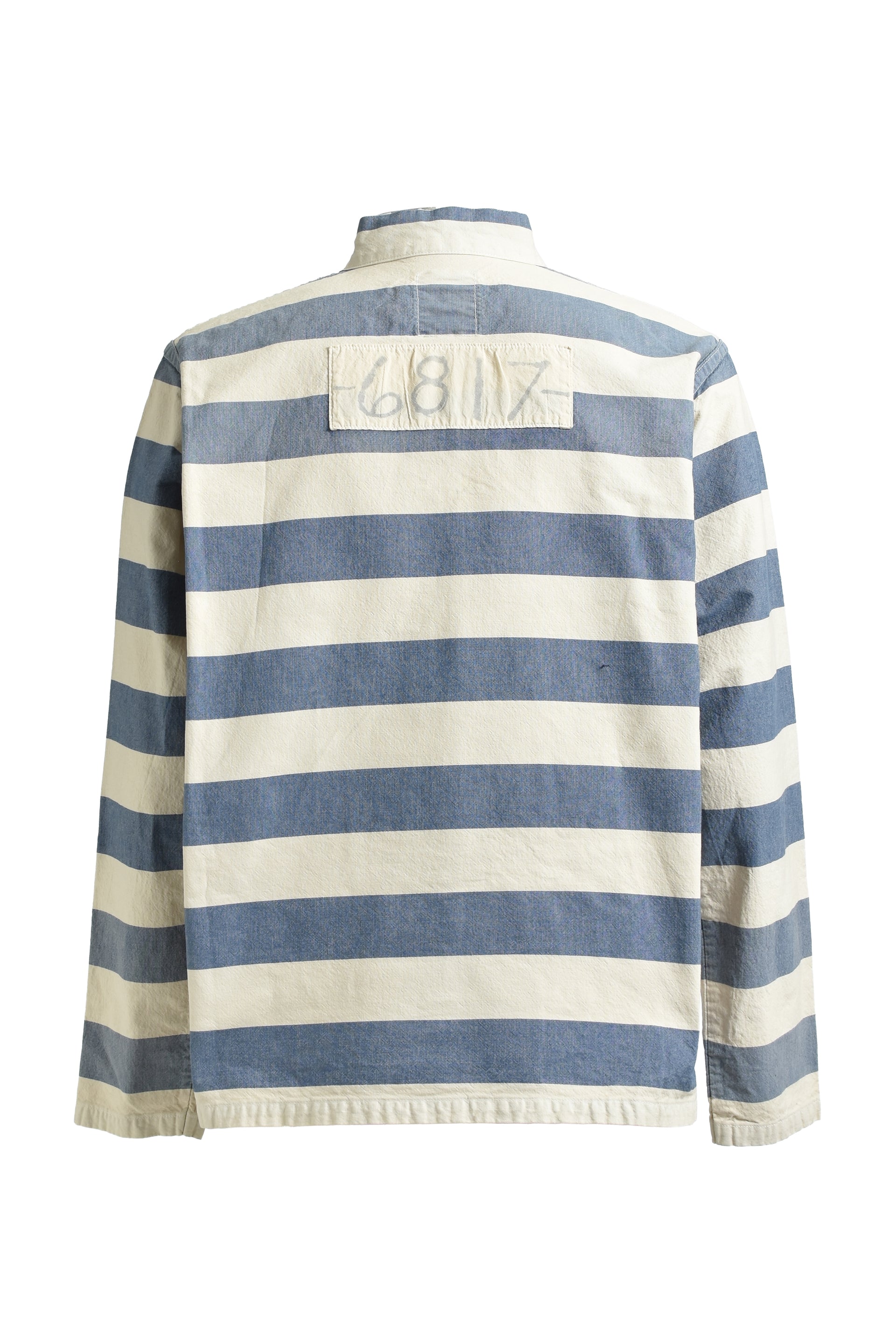 BLUE STRIPE PRISON JACKET AGED / AGED L.BLU×O.WHT