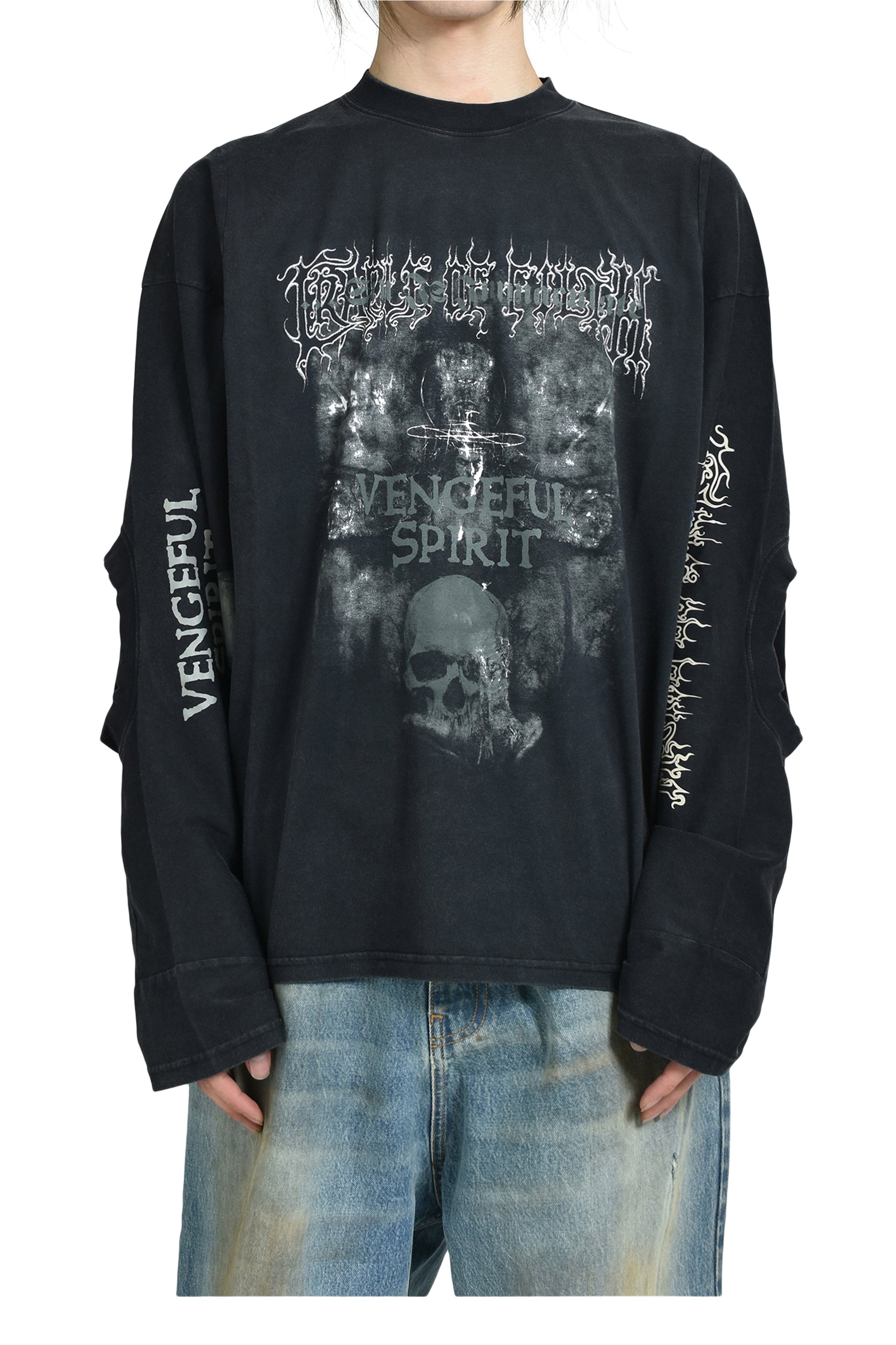 COF SPIRIT CUT-UP T-SHIRT LONGSLEEVE / BLK