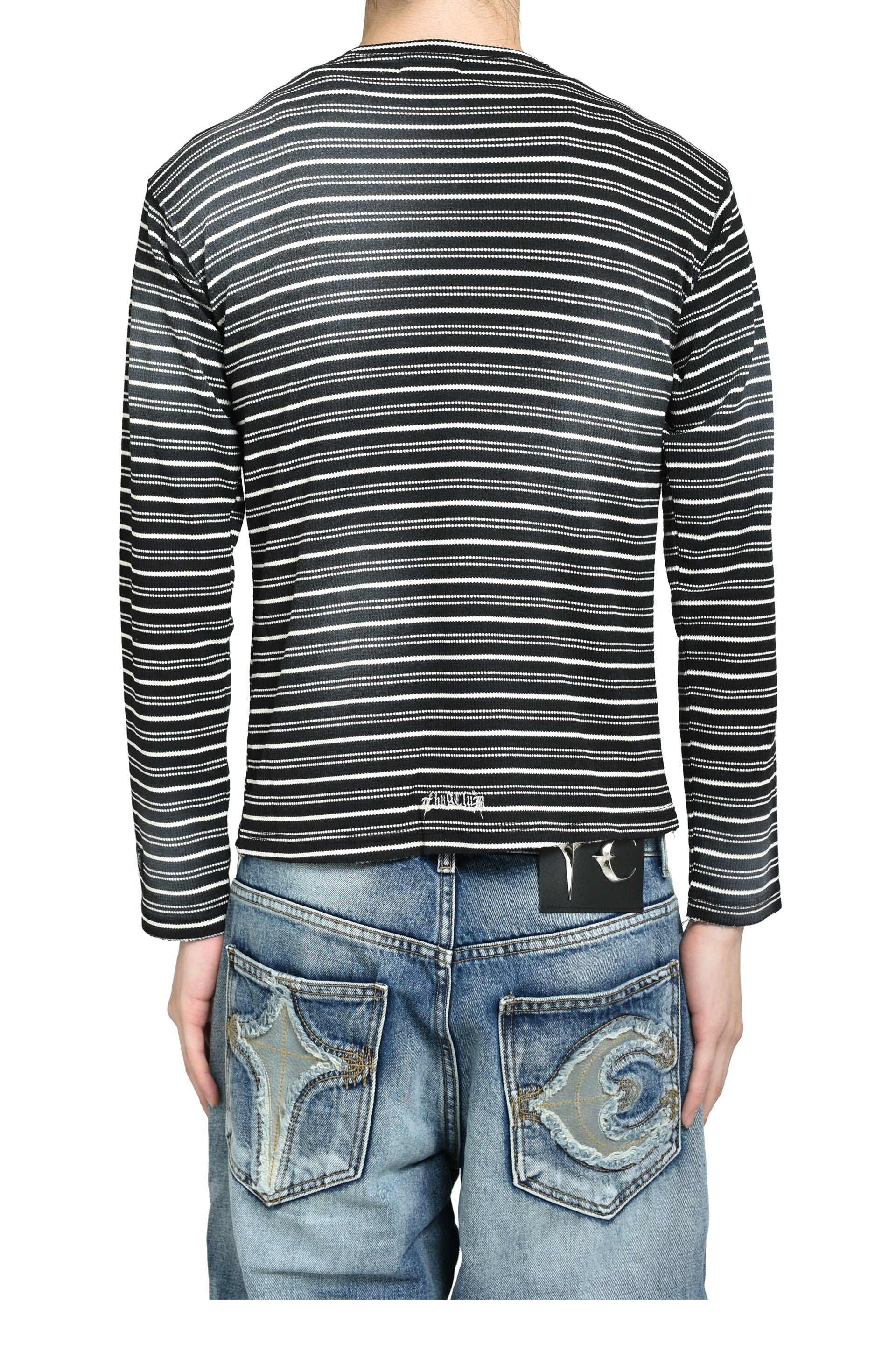 TC STRIPED LONG-SLEEVE / BLK