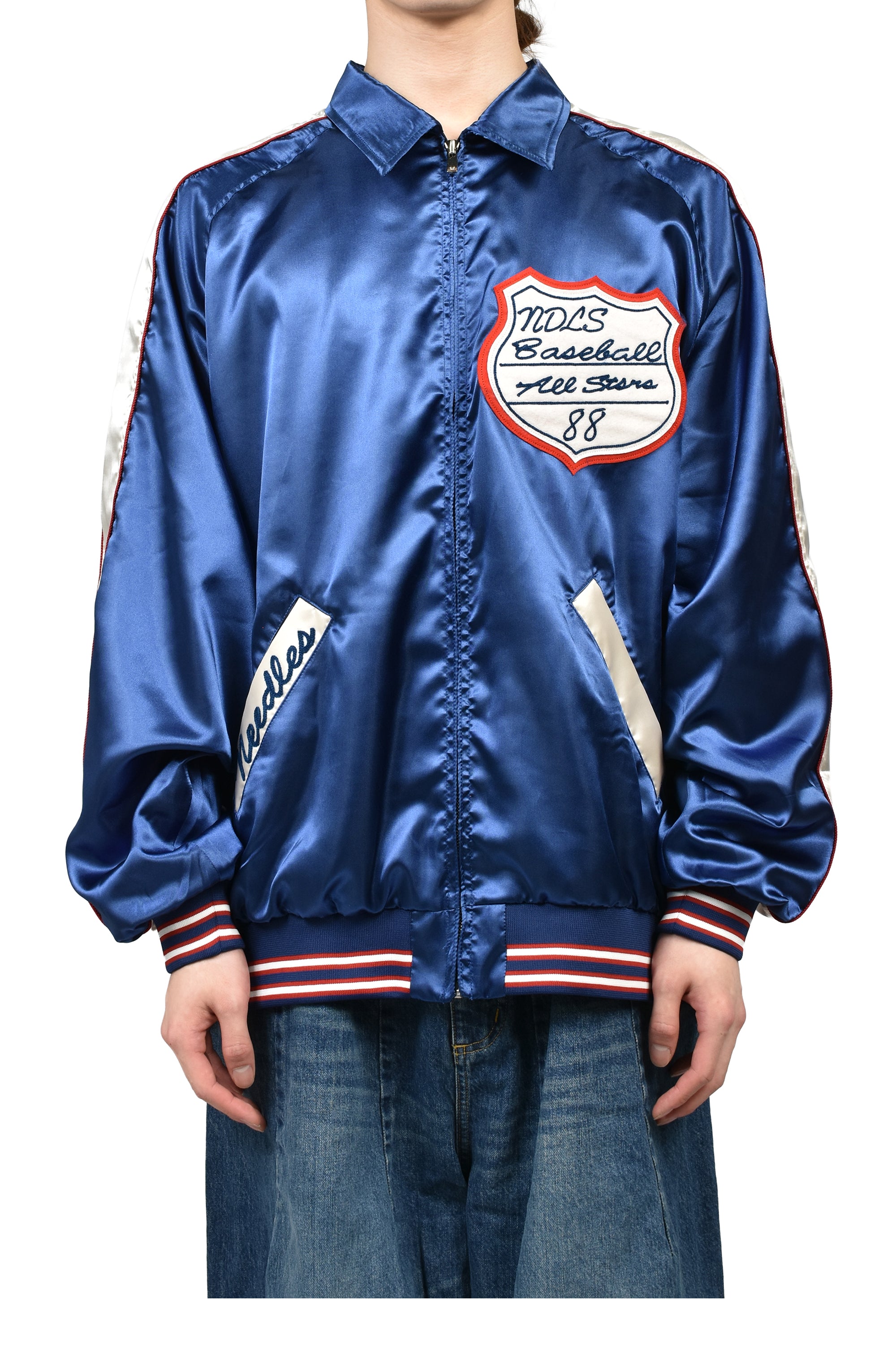Needles SS26 STADIUM JACKET - POLY SATEEN / NVY - NUBIAN