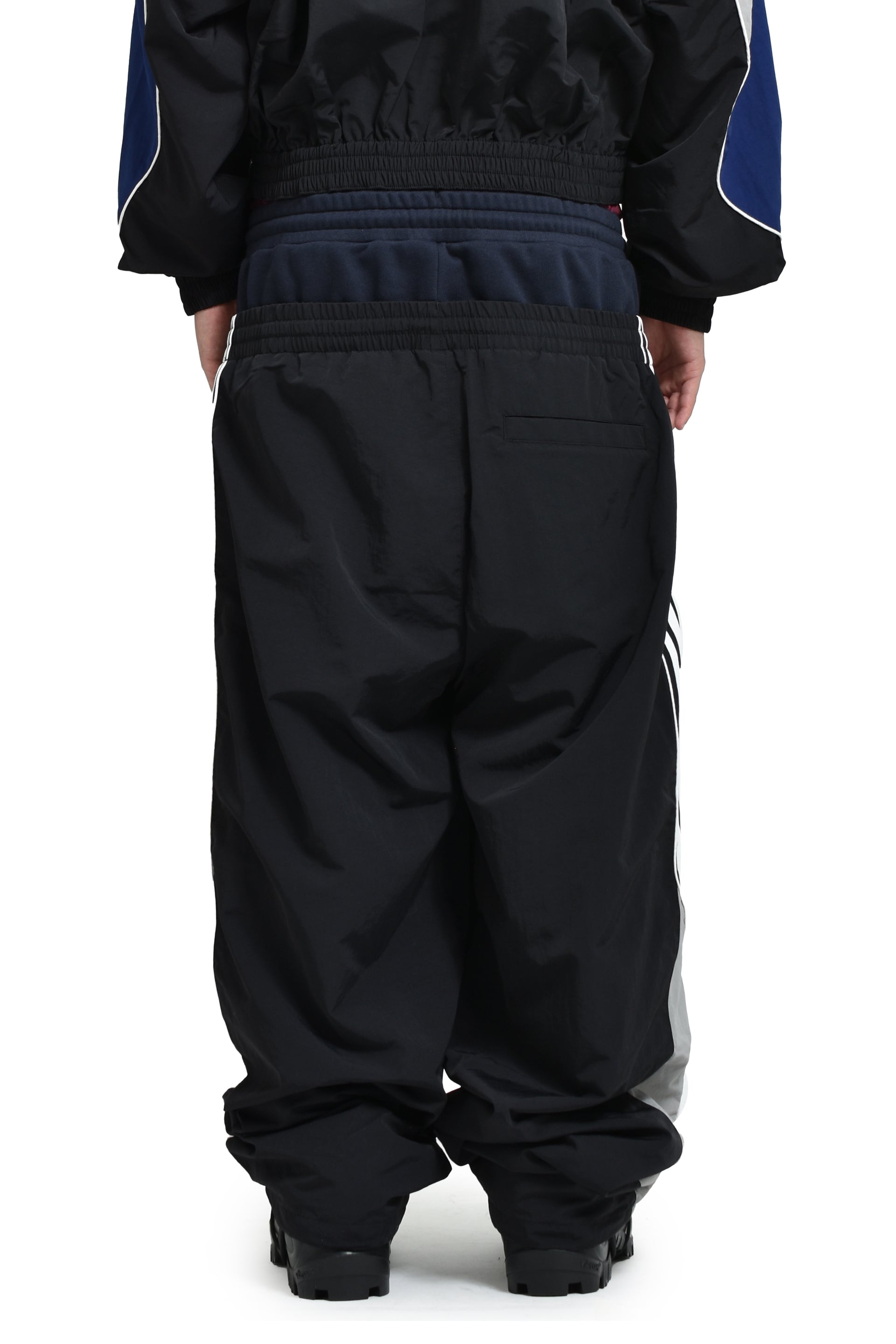 3 LAYERED TRACK PANTS / BLK