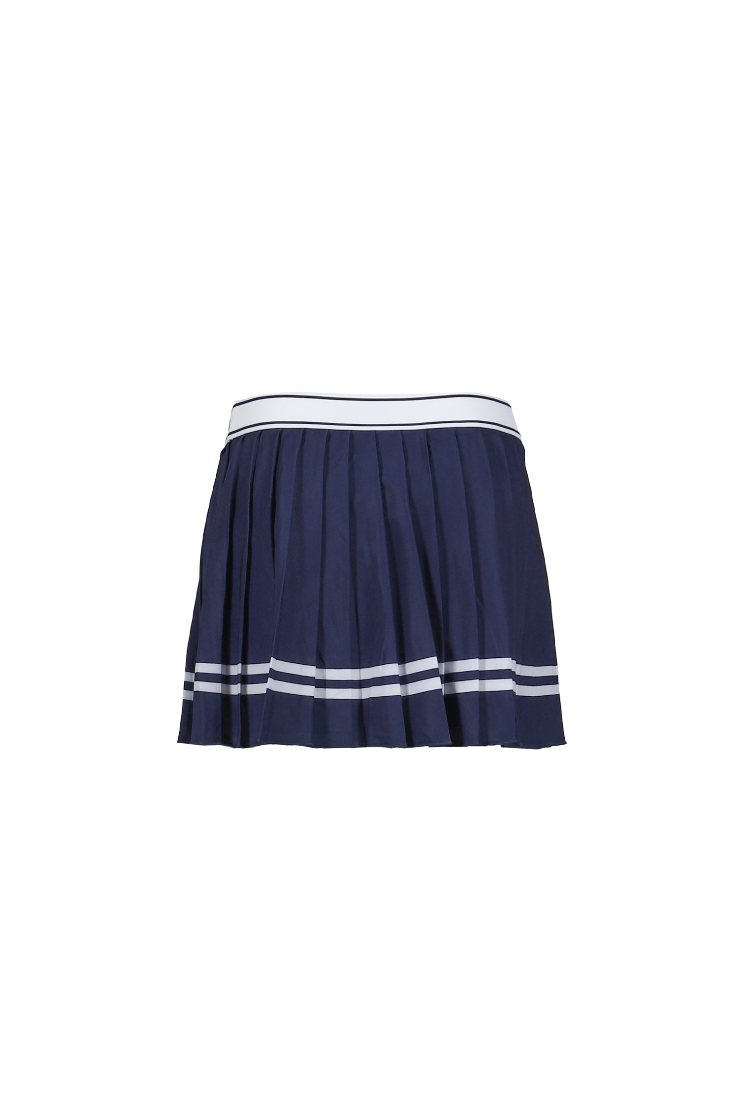 ITALIC LOGO PLEATED SKIRT / DARK NVY