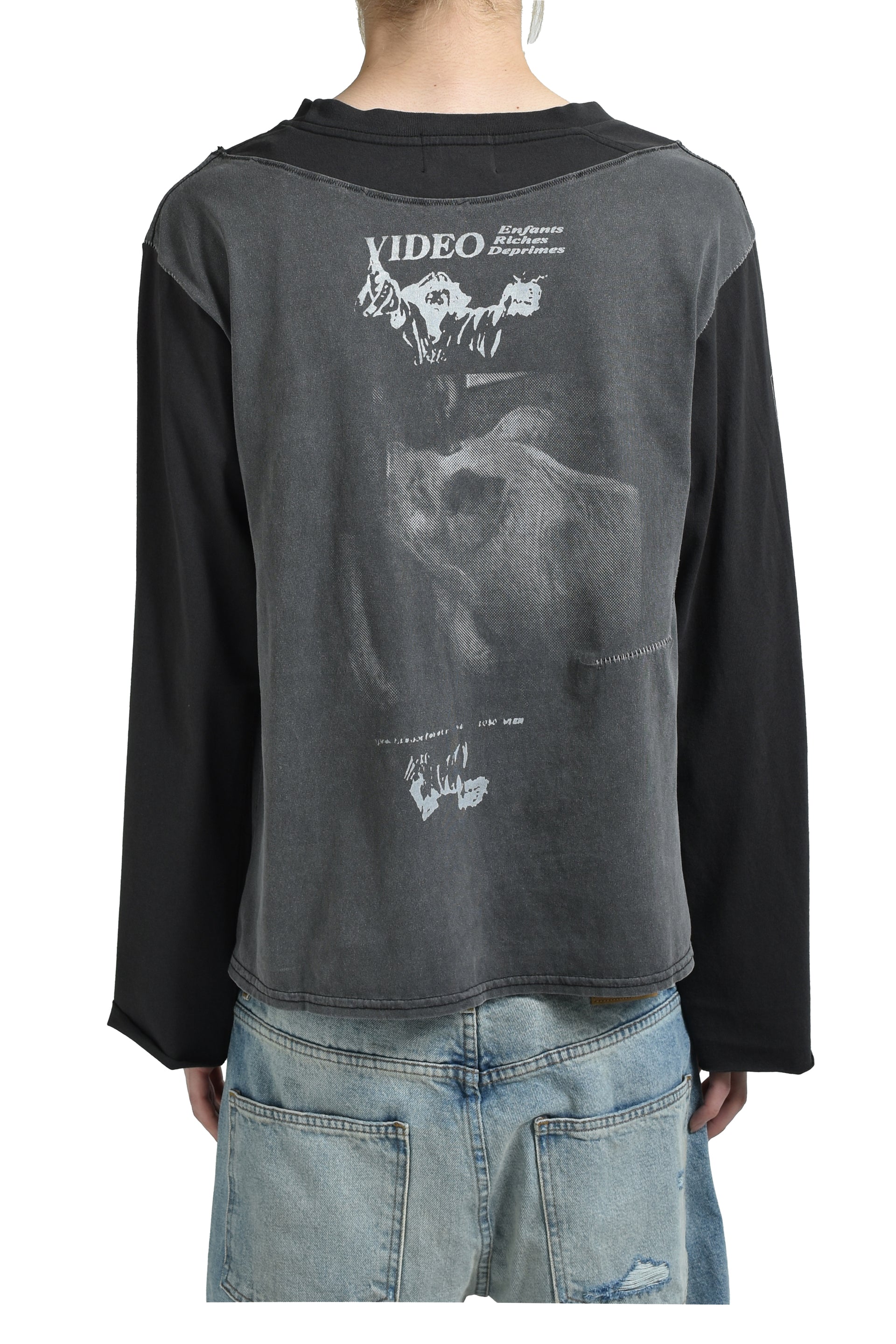 BENNY'S VIDEO ASSEMBLAGE LS T-SHIRT / FADED BLK