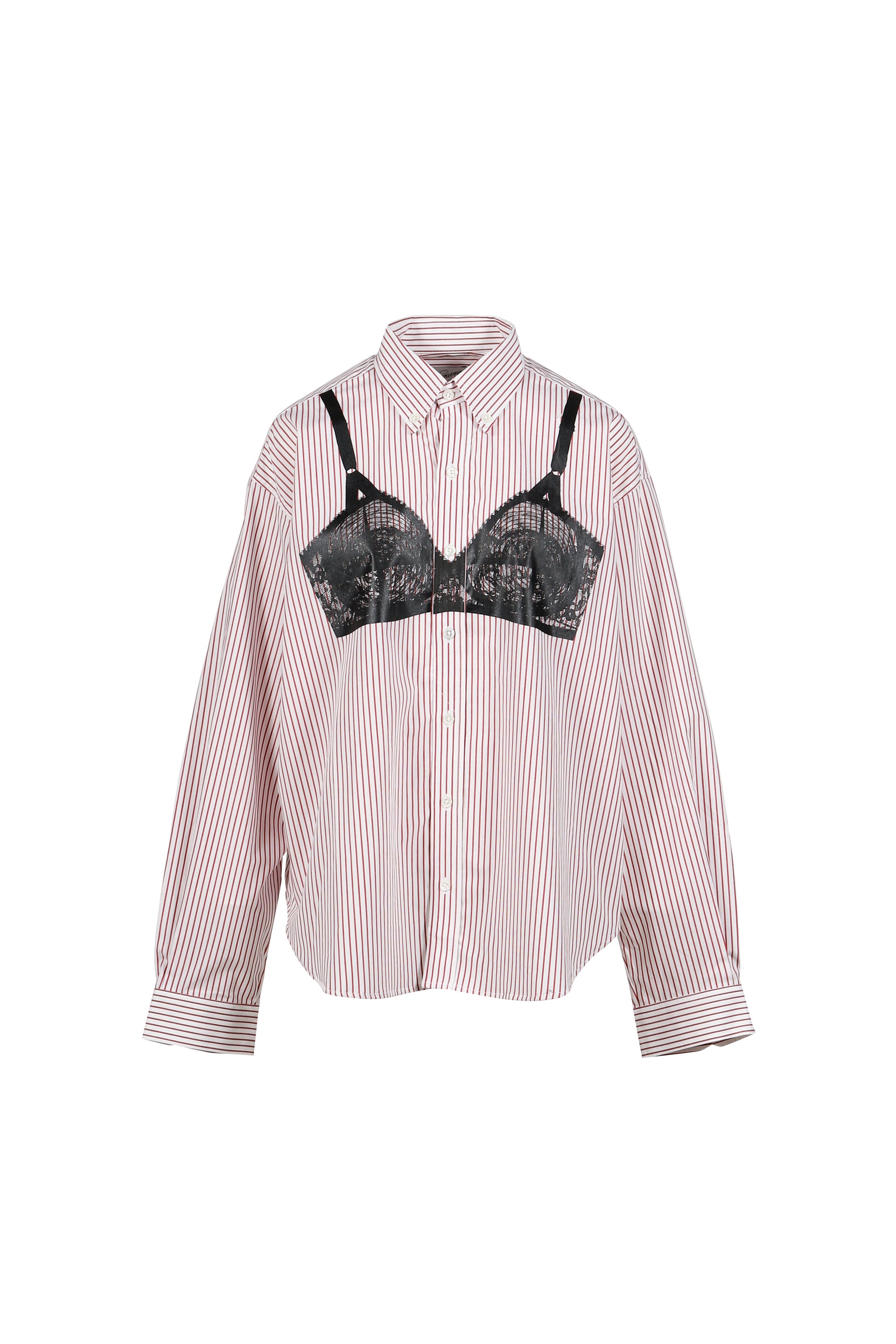 TROMPE L'OEIL BUTTON DOWN WOVEN / WHT