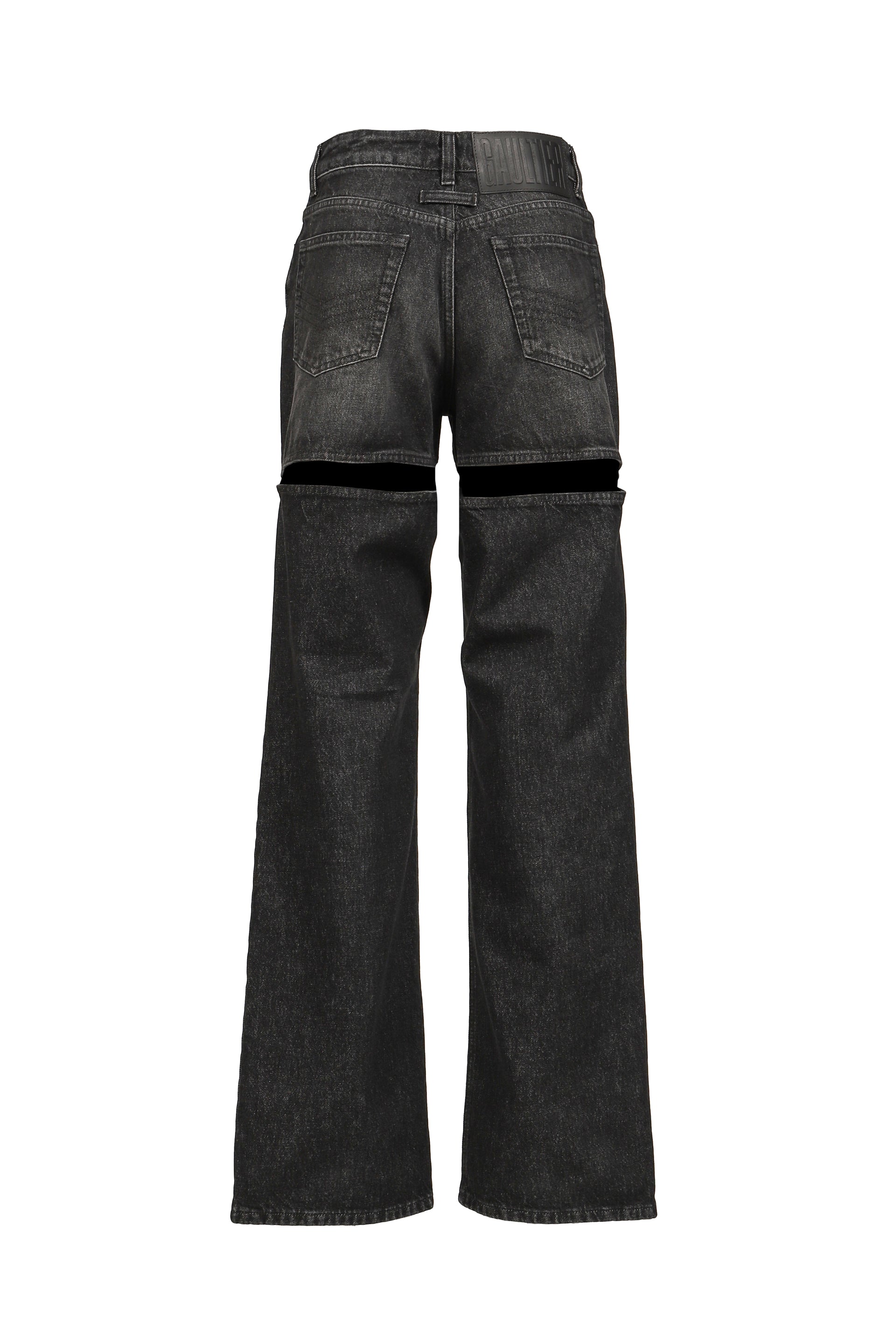 DENIM TROUSER WITH CUT OUT ON THE BACK AND WORKWEAR DETAILS