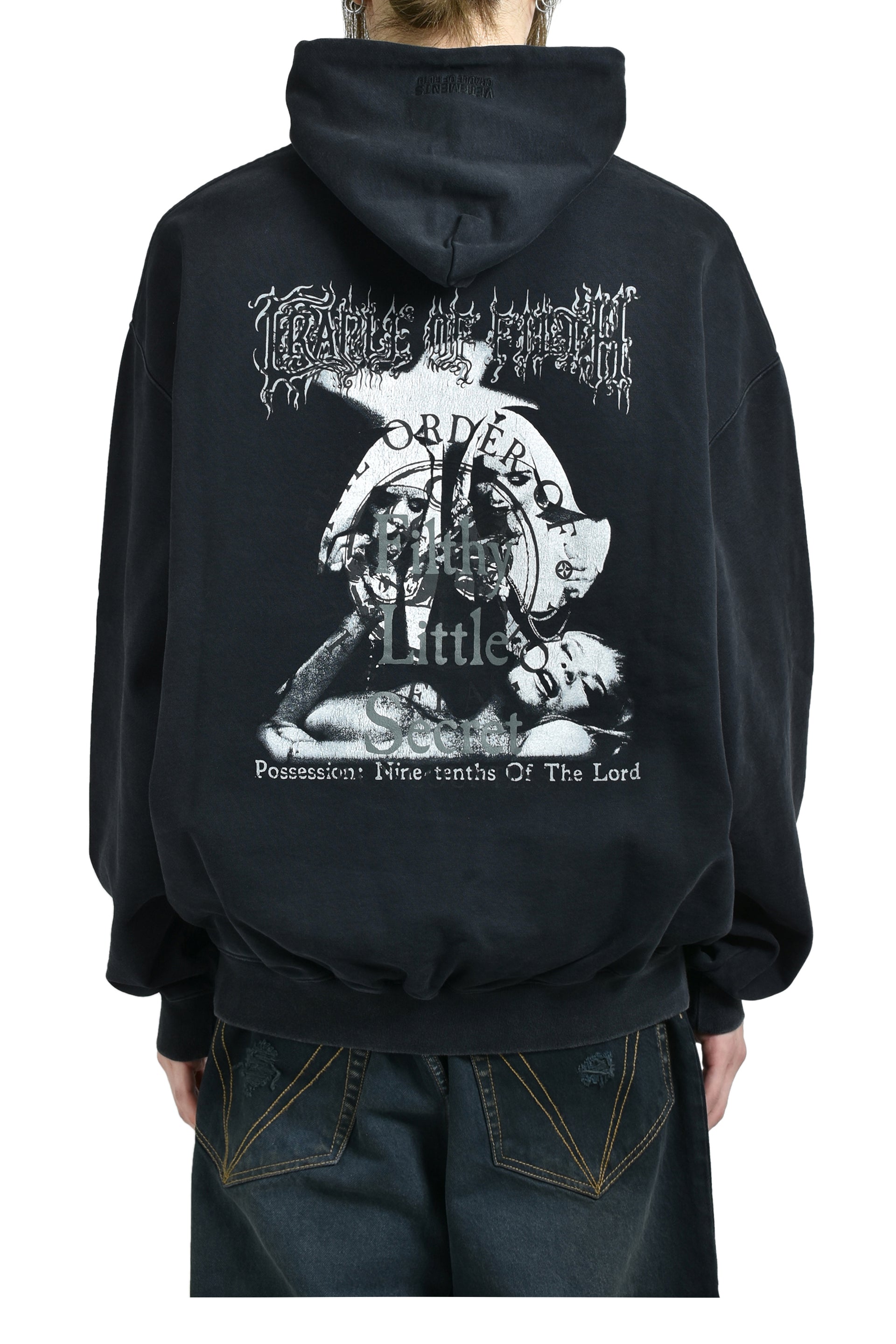 COF FILTHY SECRET OVERSIZED HOODIE / WASHED BLK