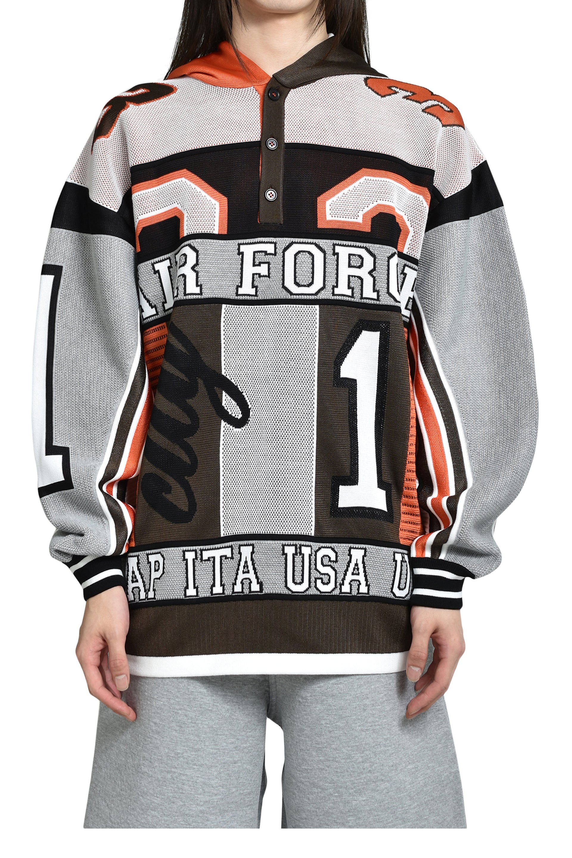 AIR FORCE HOODIE / GRY BRW