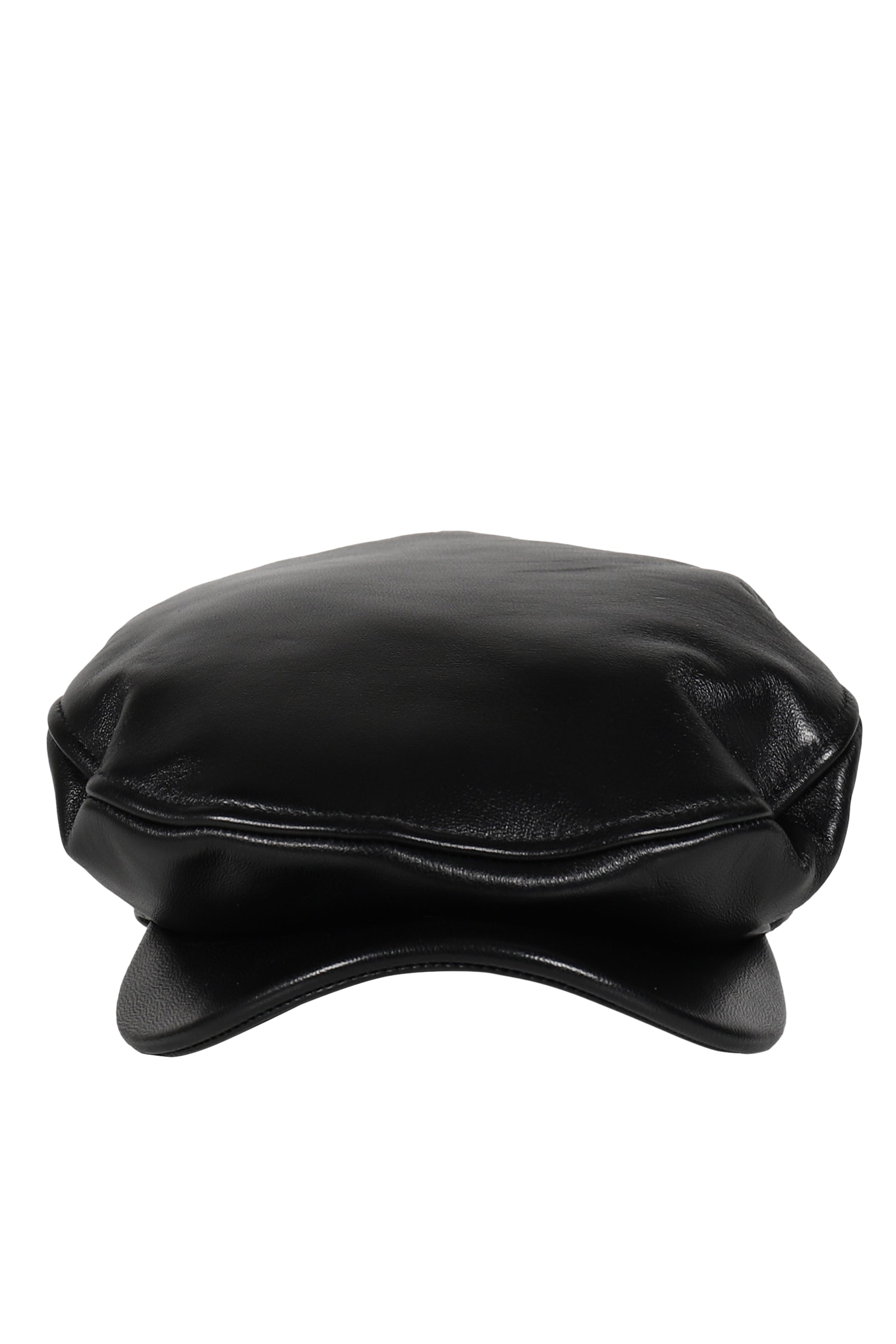 NEWSBOY CAP LEATHER / BLACK