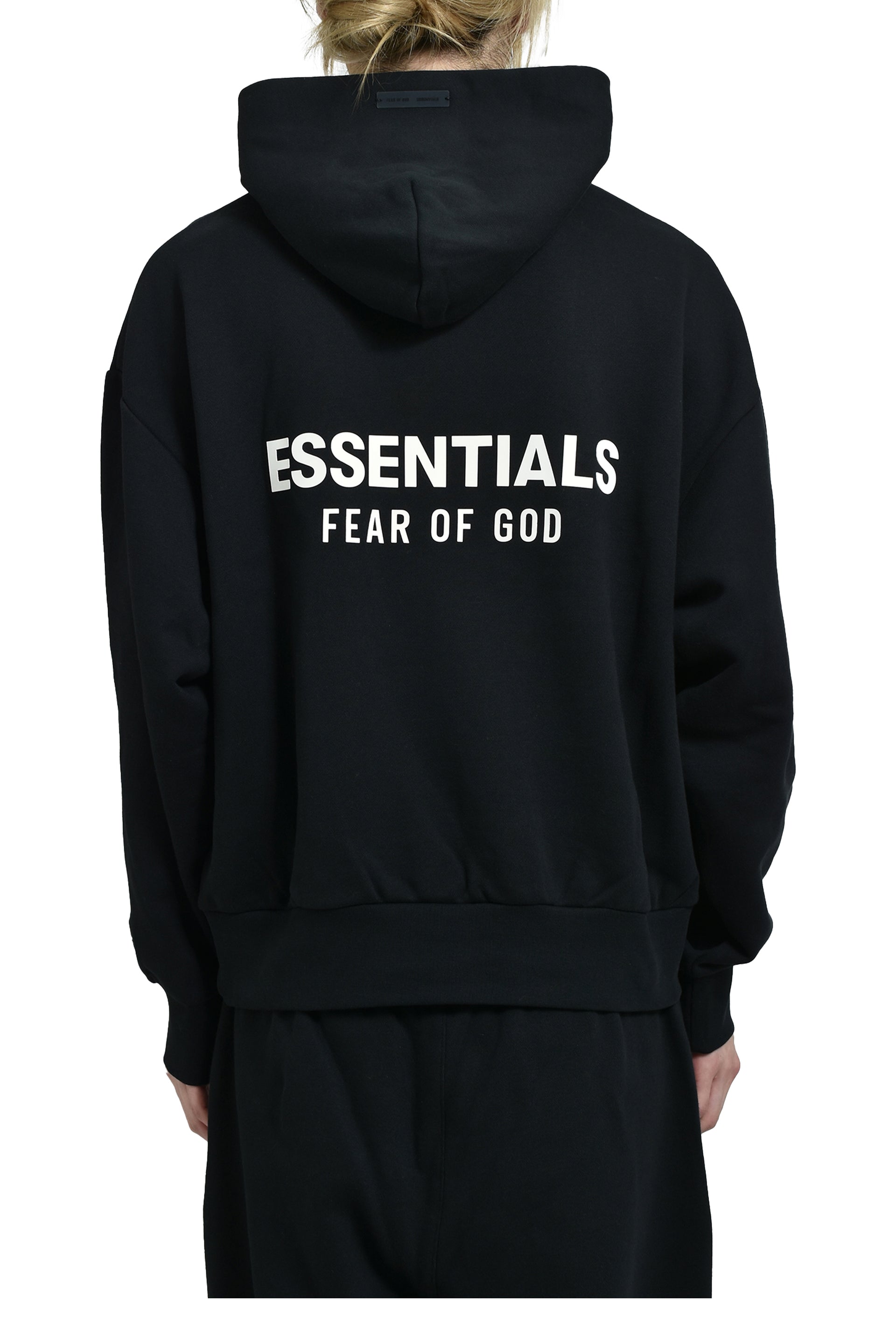 ESSENTIALS CLASSIC FIT FLEECE HOODIE / JET BLK