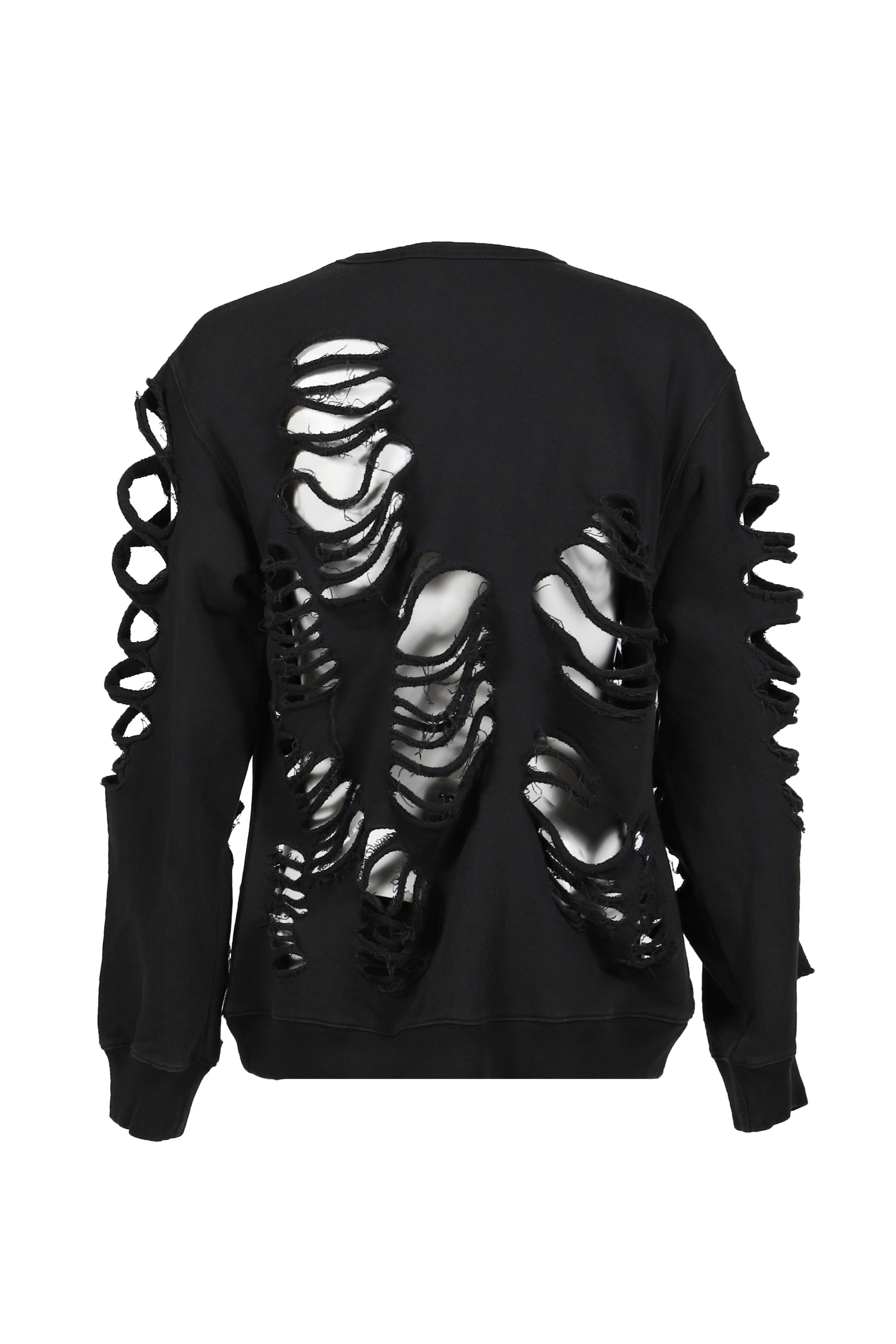 DISTRESSED CREWNECK / BLACK