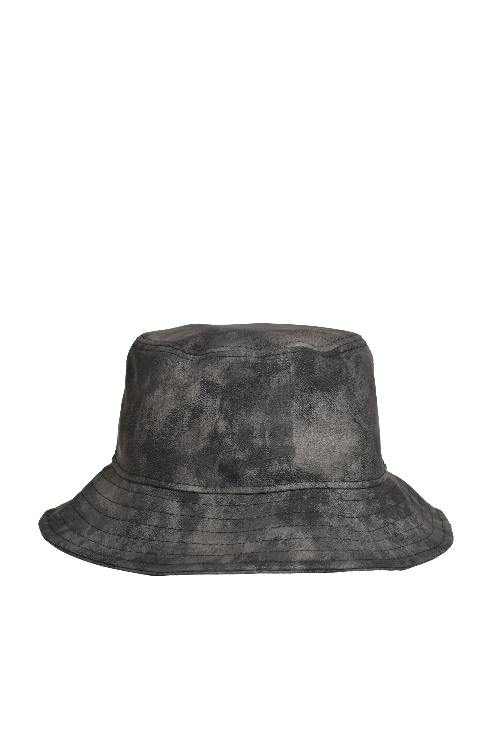BREATH FAUX LEATHER HAT / BLK