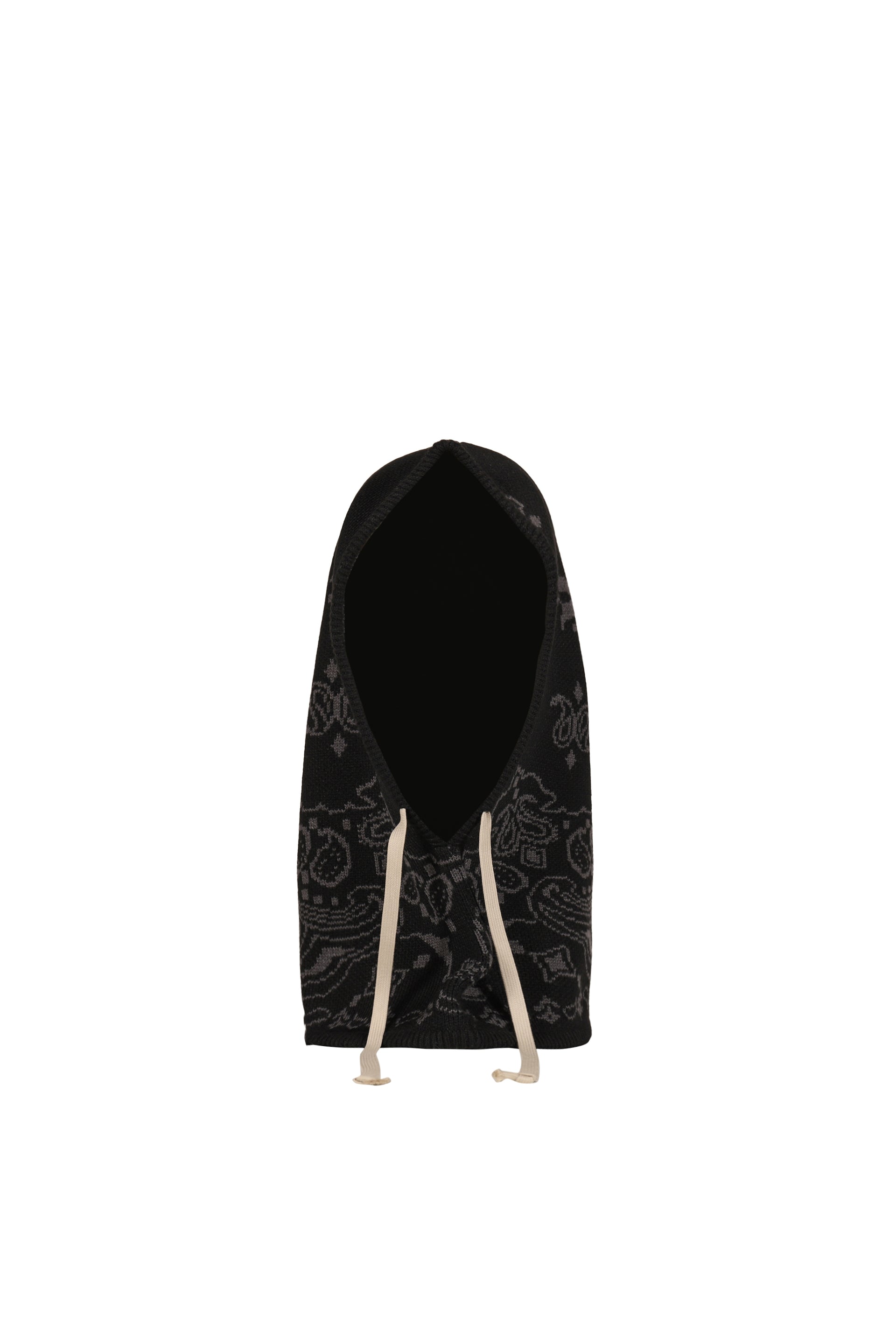 PAISLEY KNIT HOOD BALACLAVA / BLK GRY