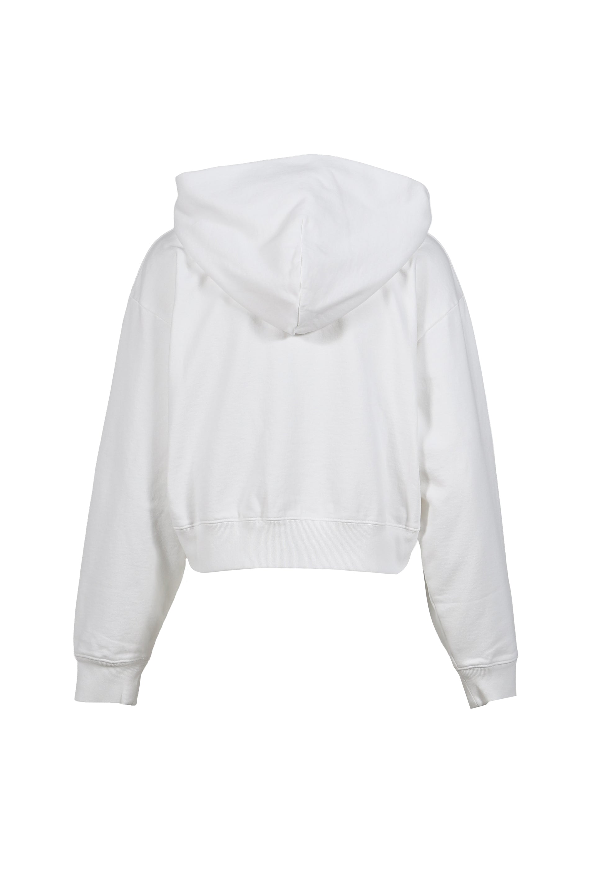 HOMERUN CROPPED ZIP HOODIE / WHT
